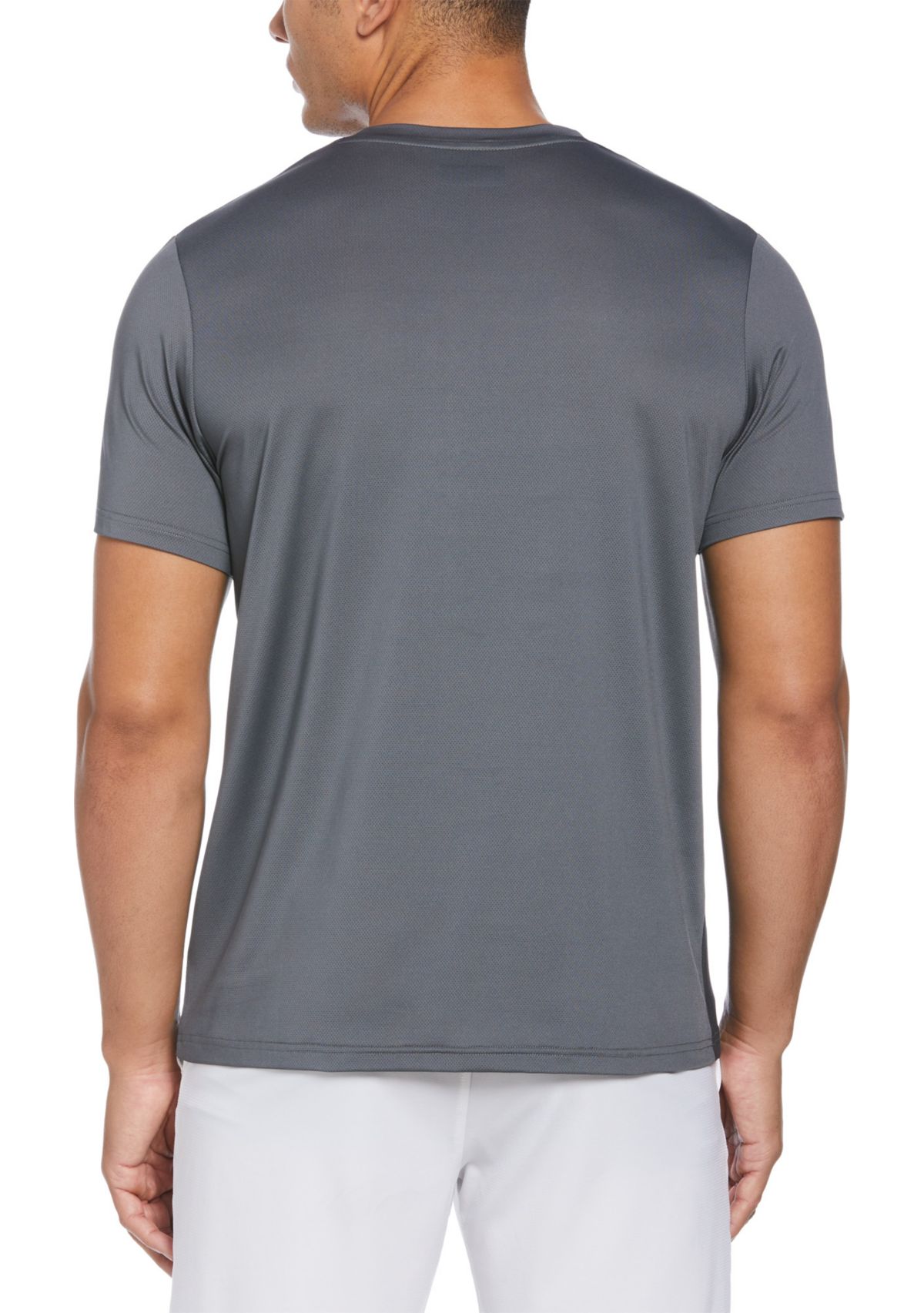 Mens Short Sleeve Asymmetric Front Panel Crew Neck T-Shirt