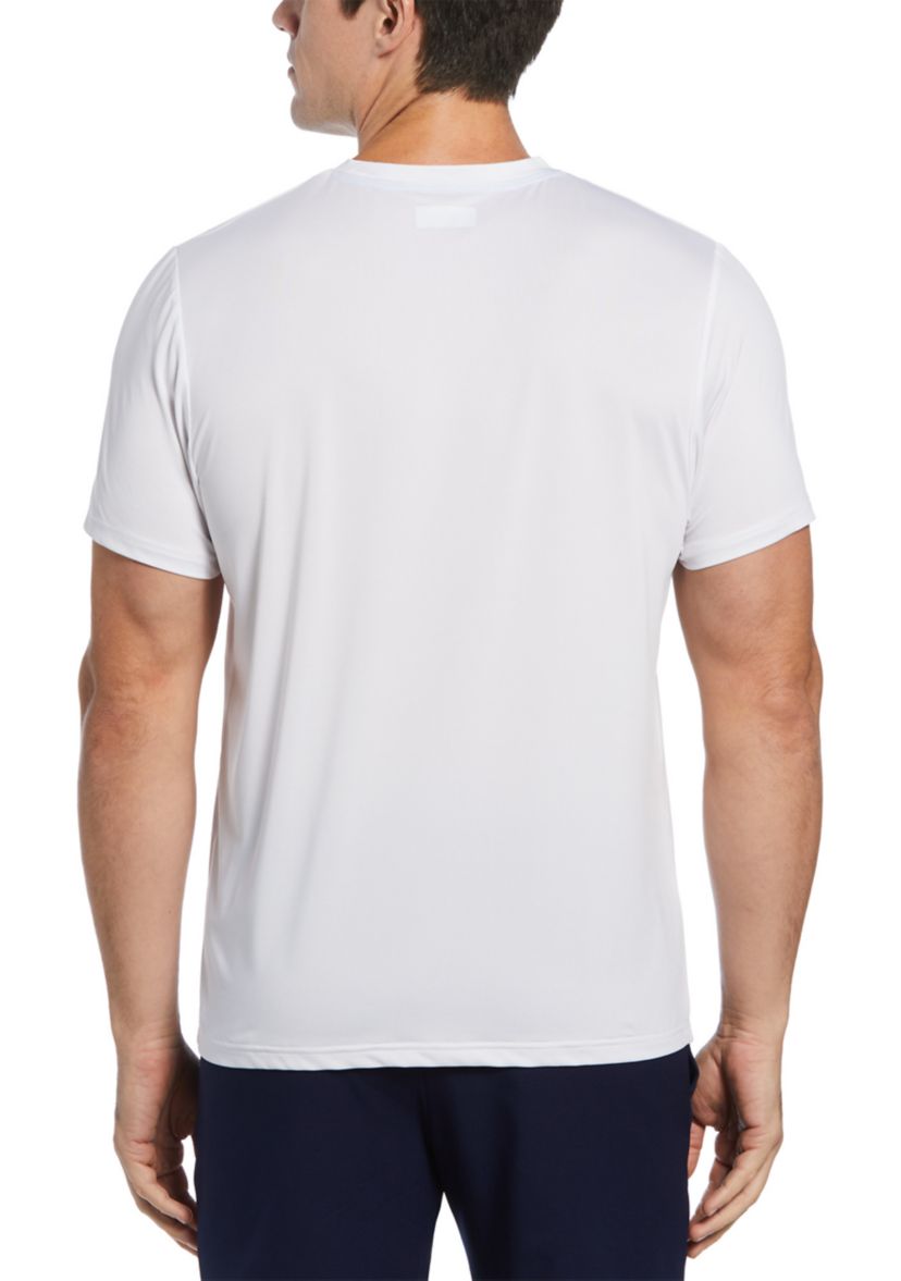 Mens Short Sleeve Allover Tennis Printed Geo Crew Neck T-Shirt