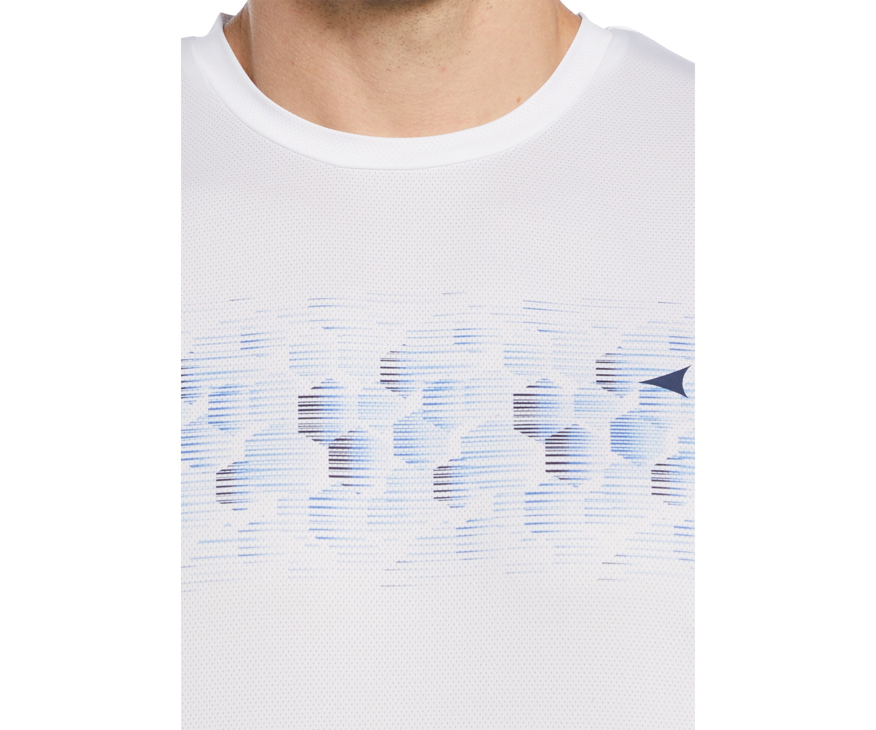 Mens Short Sleeve Allover Tennis Printed Geo Crew Neck T-Shirt