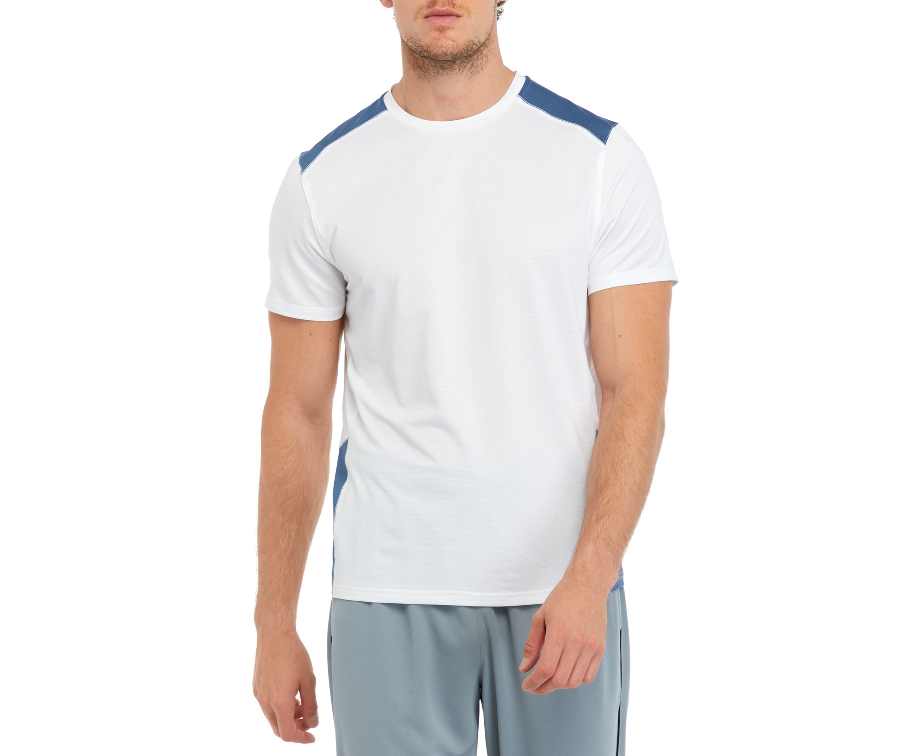 Mens Short Sleeve Color Block Crew Neck T-Shirt