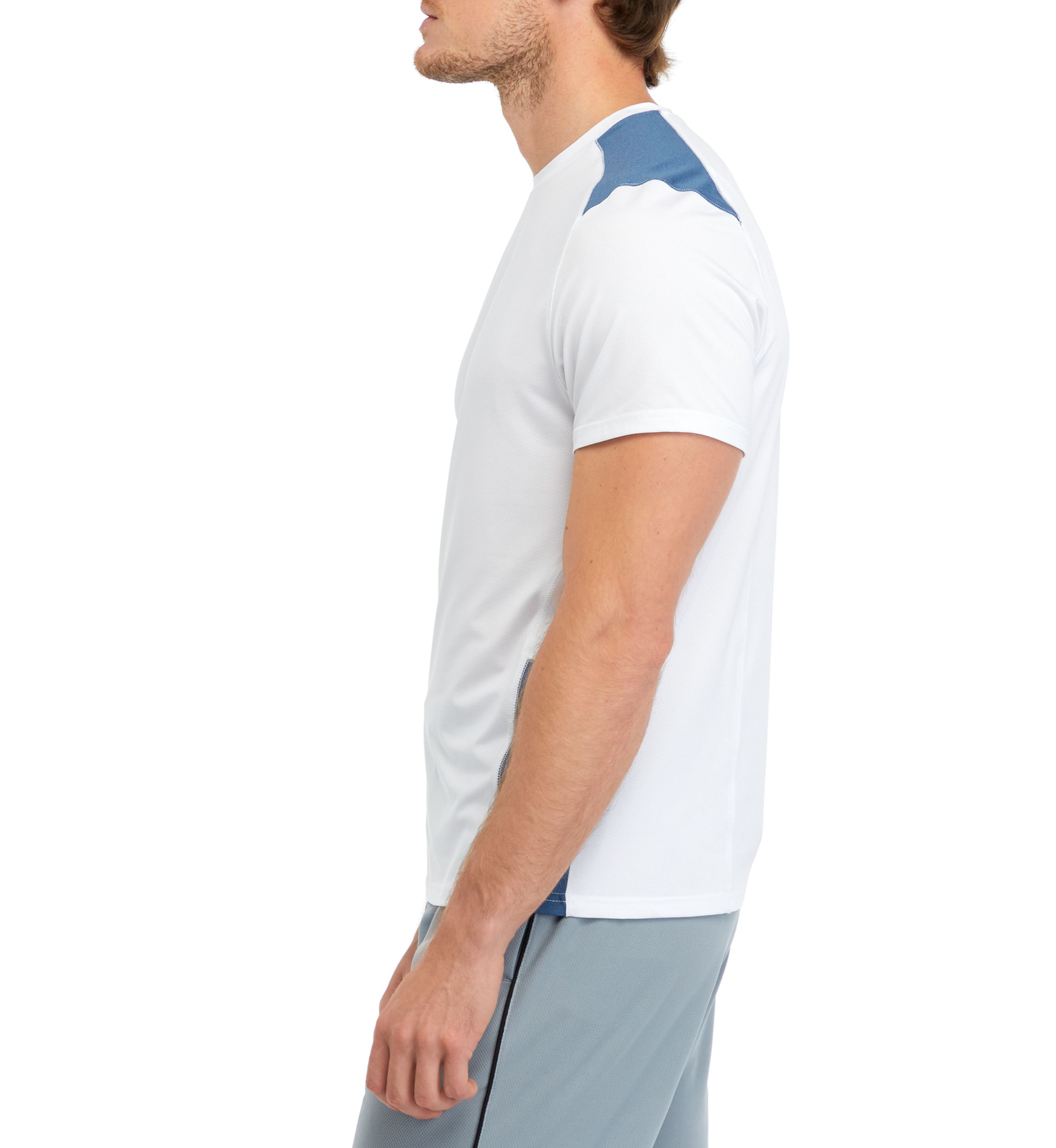 Mens Short Sleeve Color Block Crew Neck T-Shirt