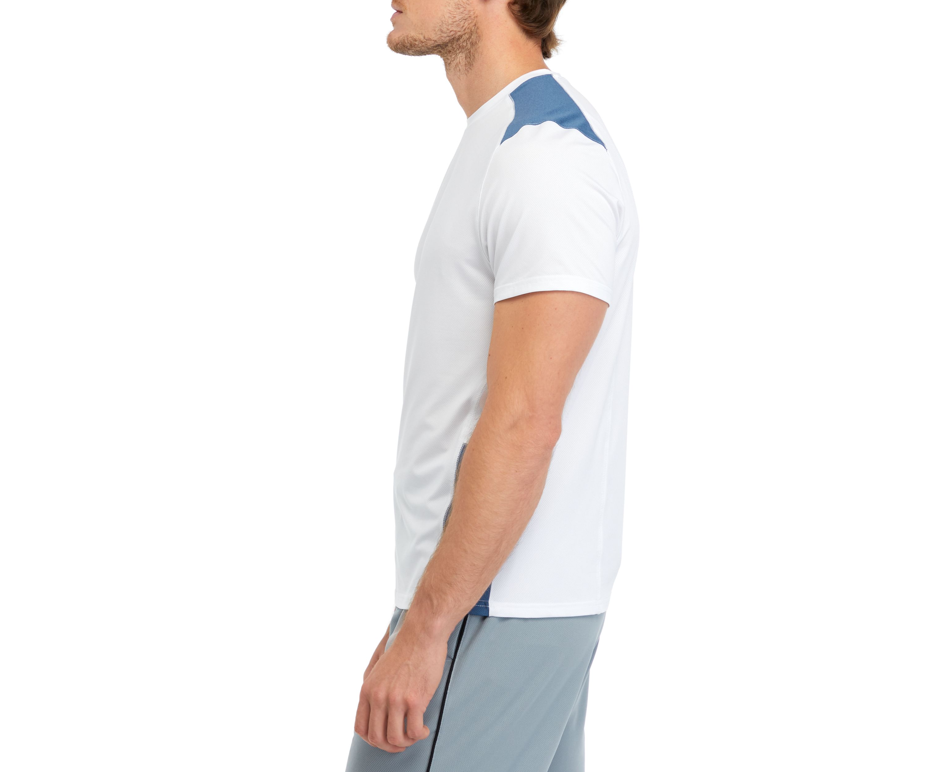 Mens Short Sleeve Color Block Crew Neck T-Shirt