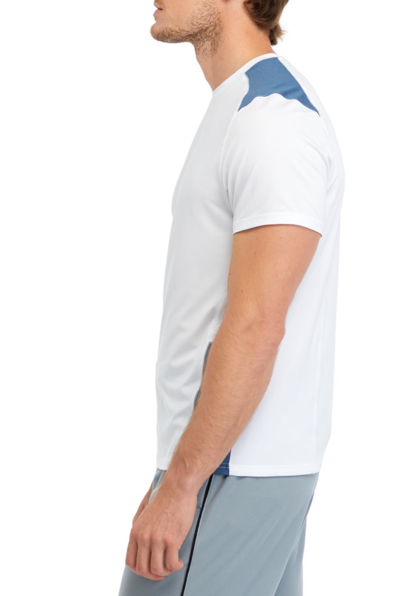 Mens Short Sleeve Color Block Crew Neck T-Shirt