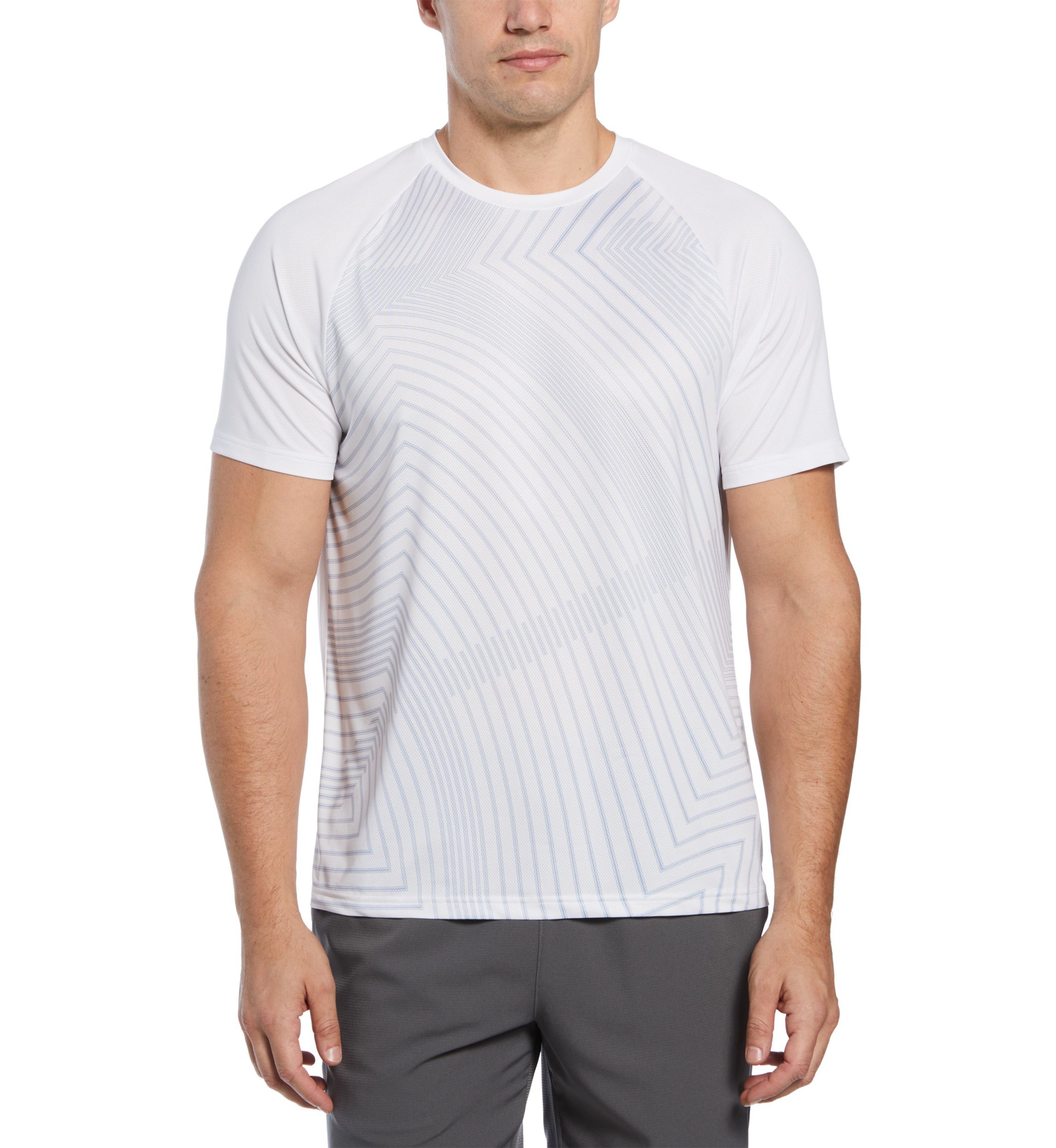 Mens Short Sleeve Linear Ergo Printed Crew Neck T-Shirt