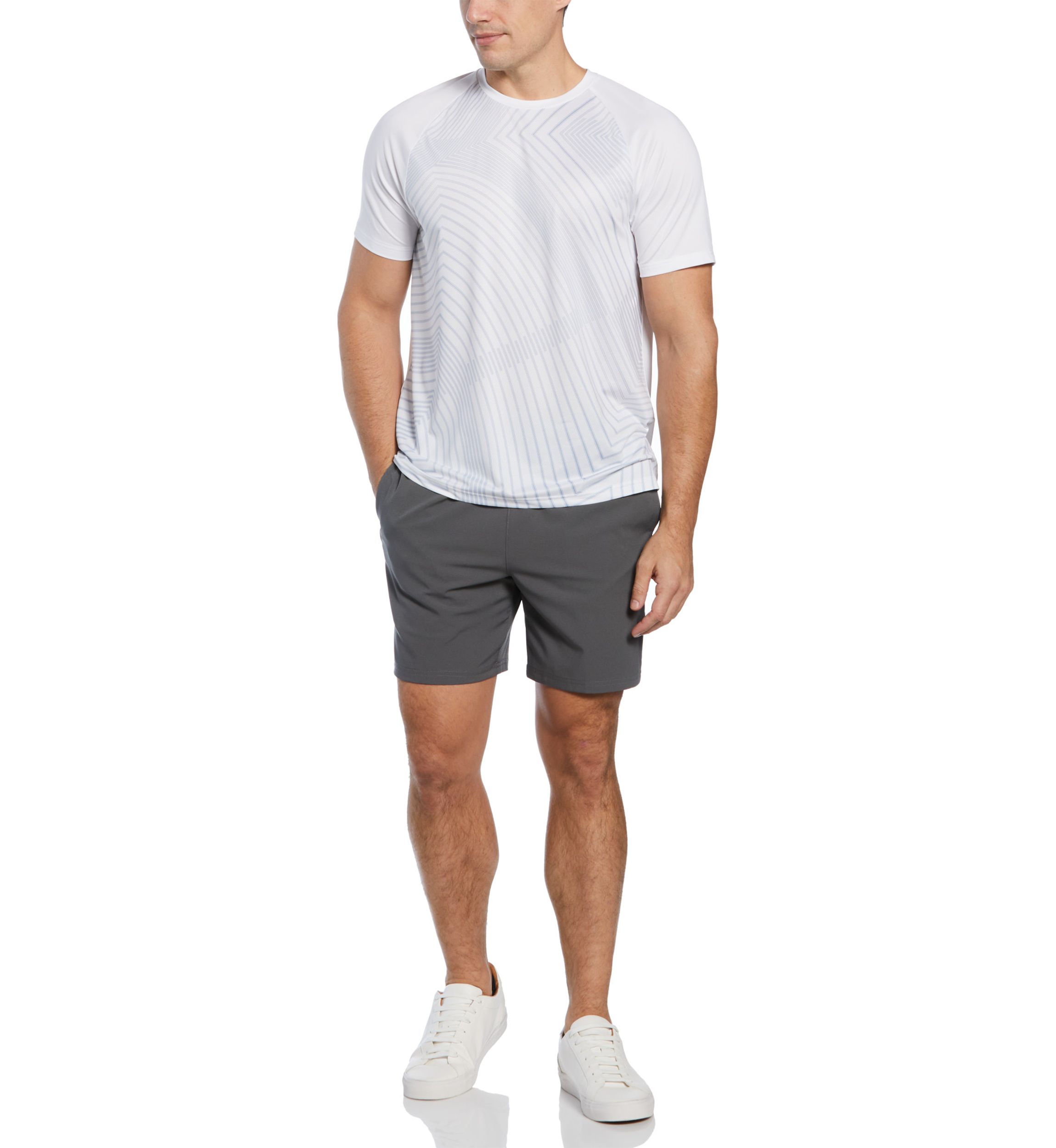 Mens Short Sleeve Linear Ergo Printed Crew Neck T-Shirt