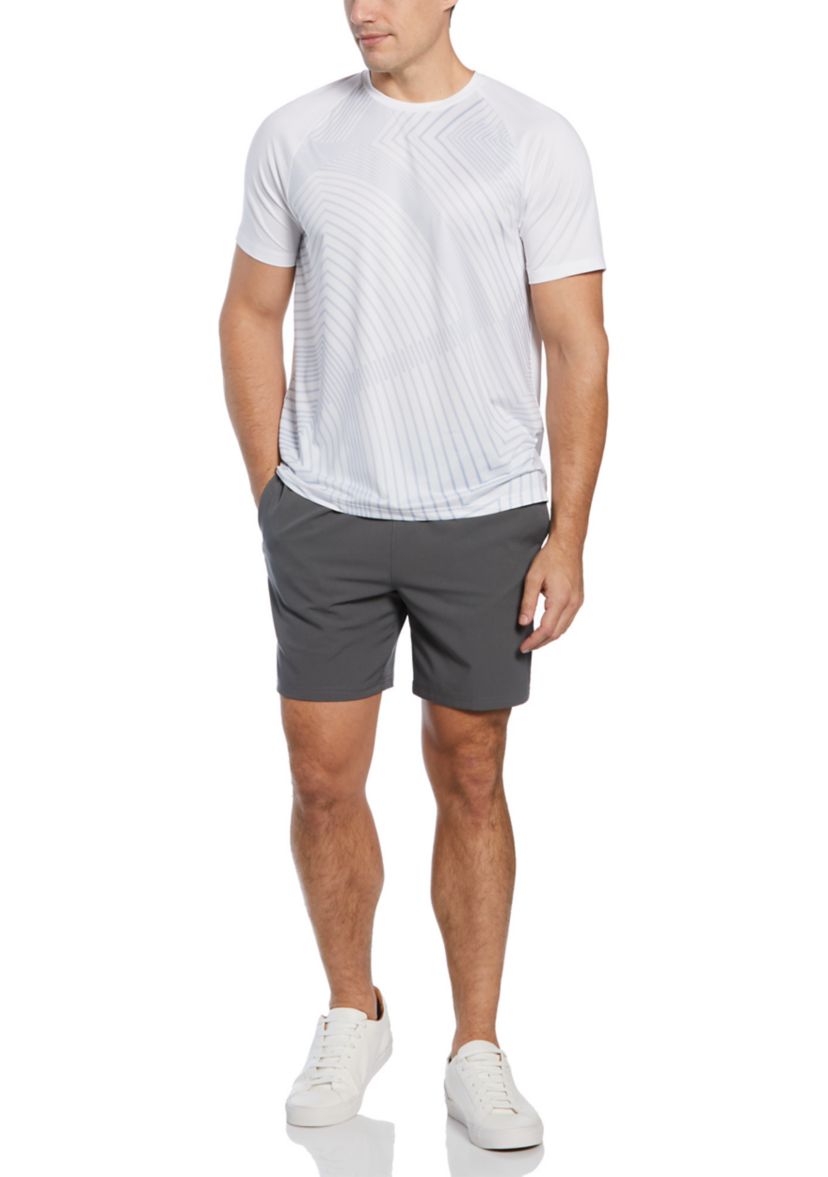 Mens Short Sleeve Linear Ergo Printed Crew Neck T-Shirt