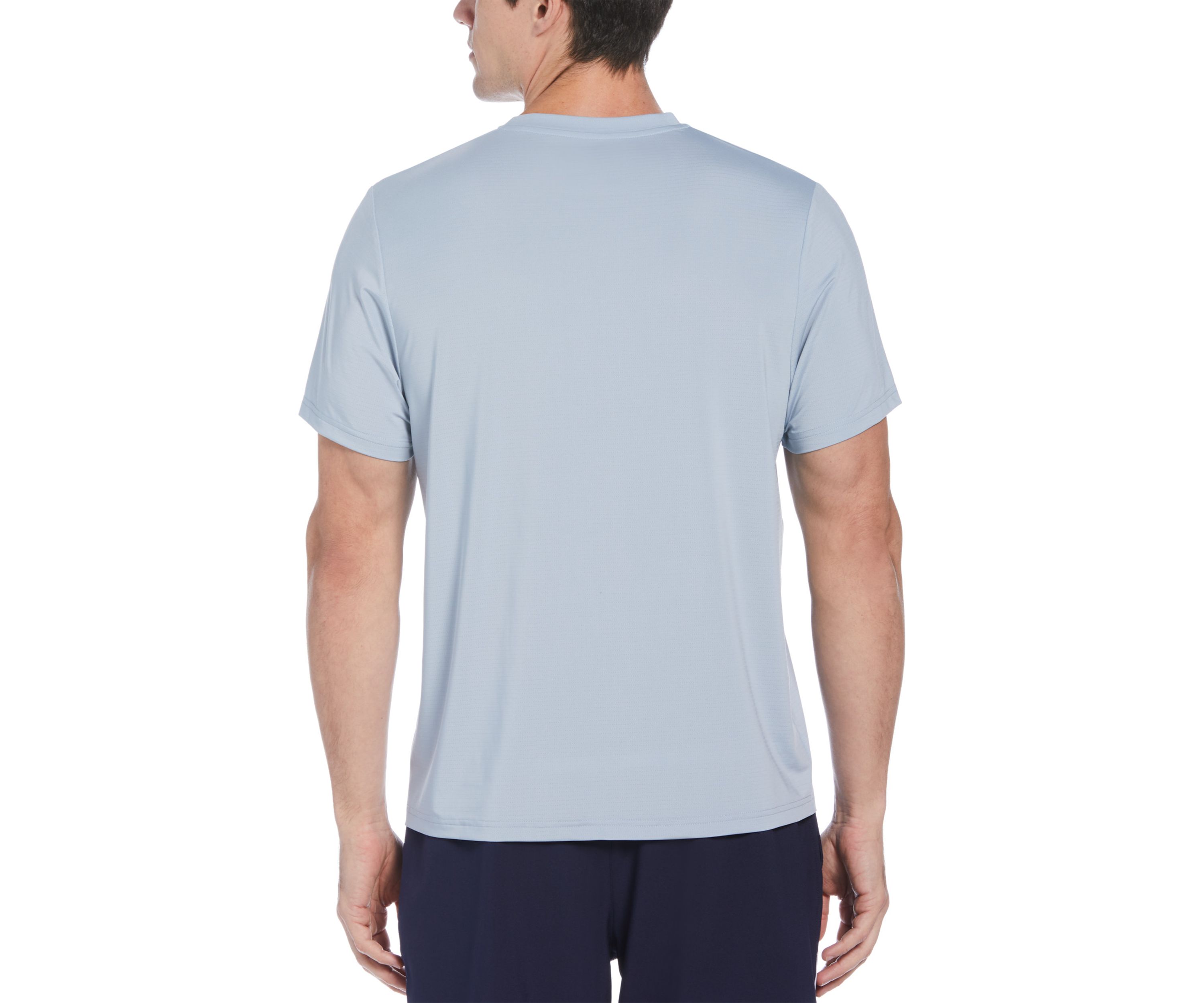 Mens Short Sleeve Pinhole Mesh Crew Neck T-Shirt