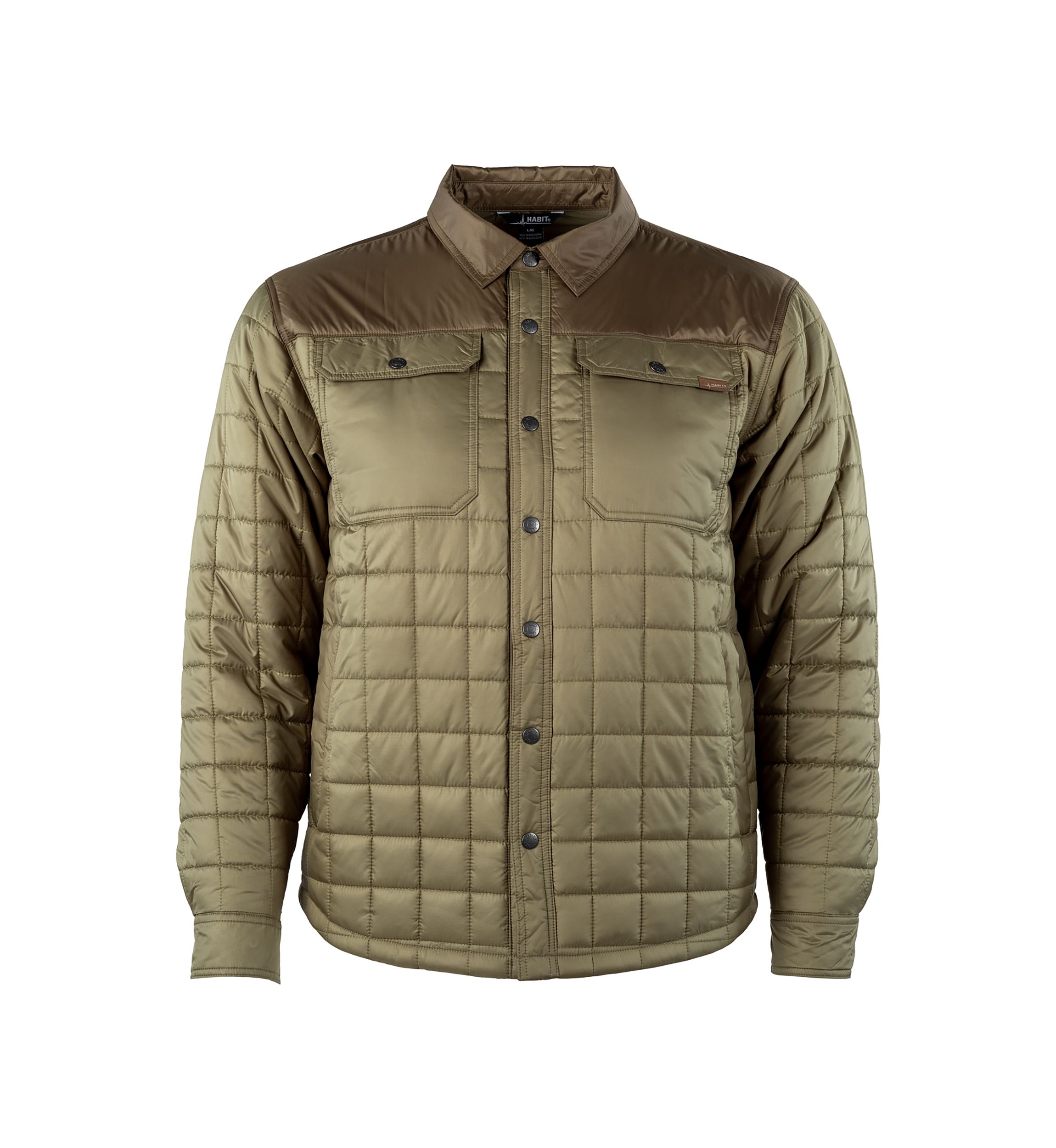 Mens Quilted Snap Front Shirt Jacket