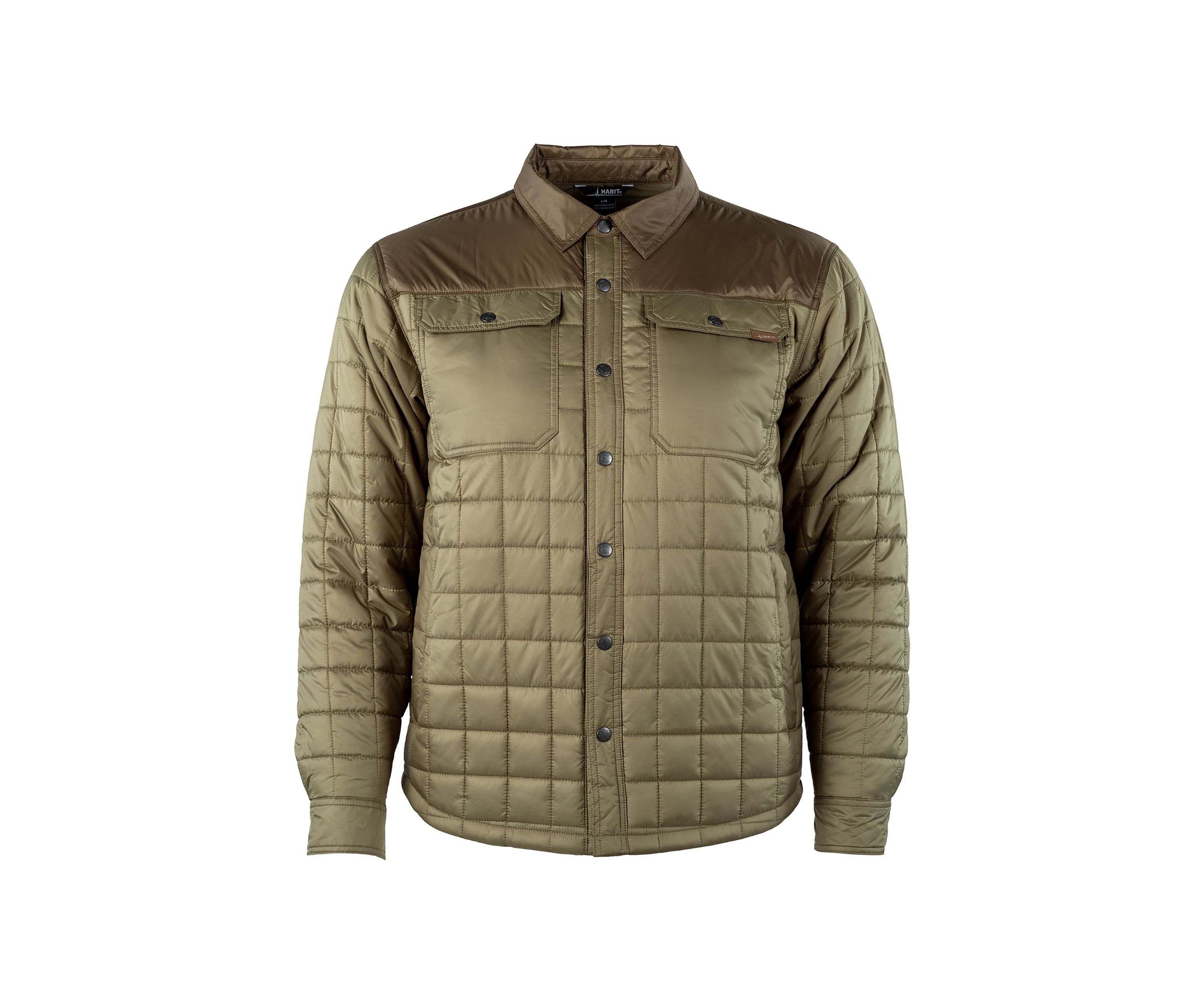 Mens Quilted Snap Front Shirt Jacket