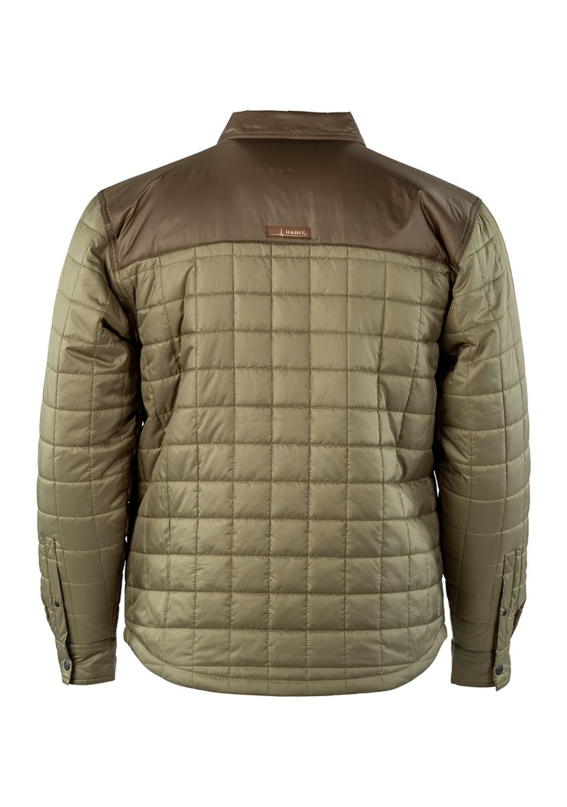 Mens Quilted Snap Front Shirt Jacket