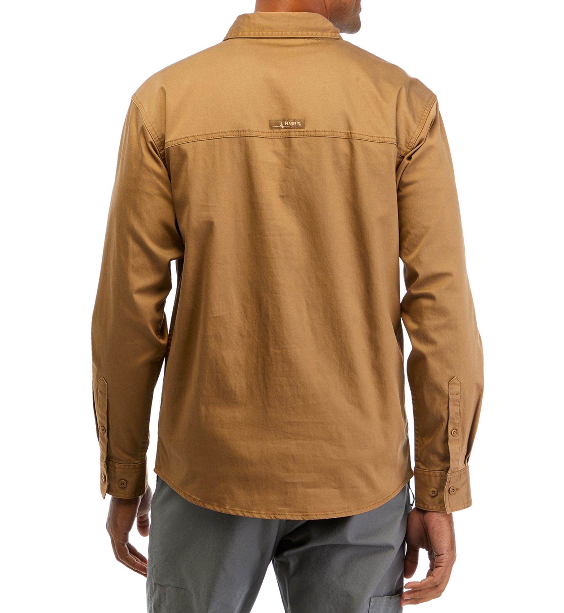 Mens Long Sleeve Garment Washed Woven Button Up Shirt