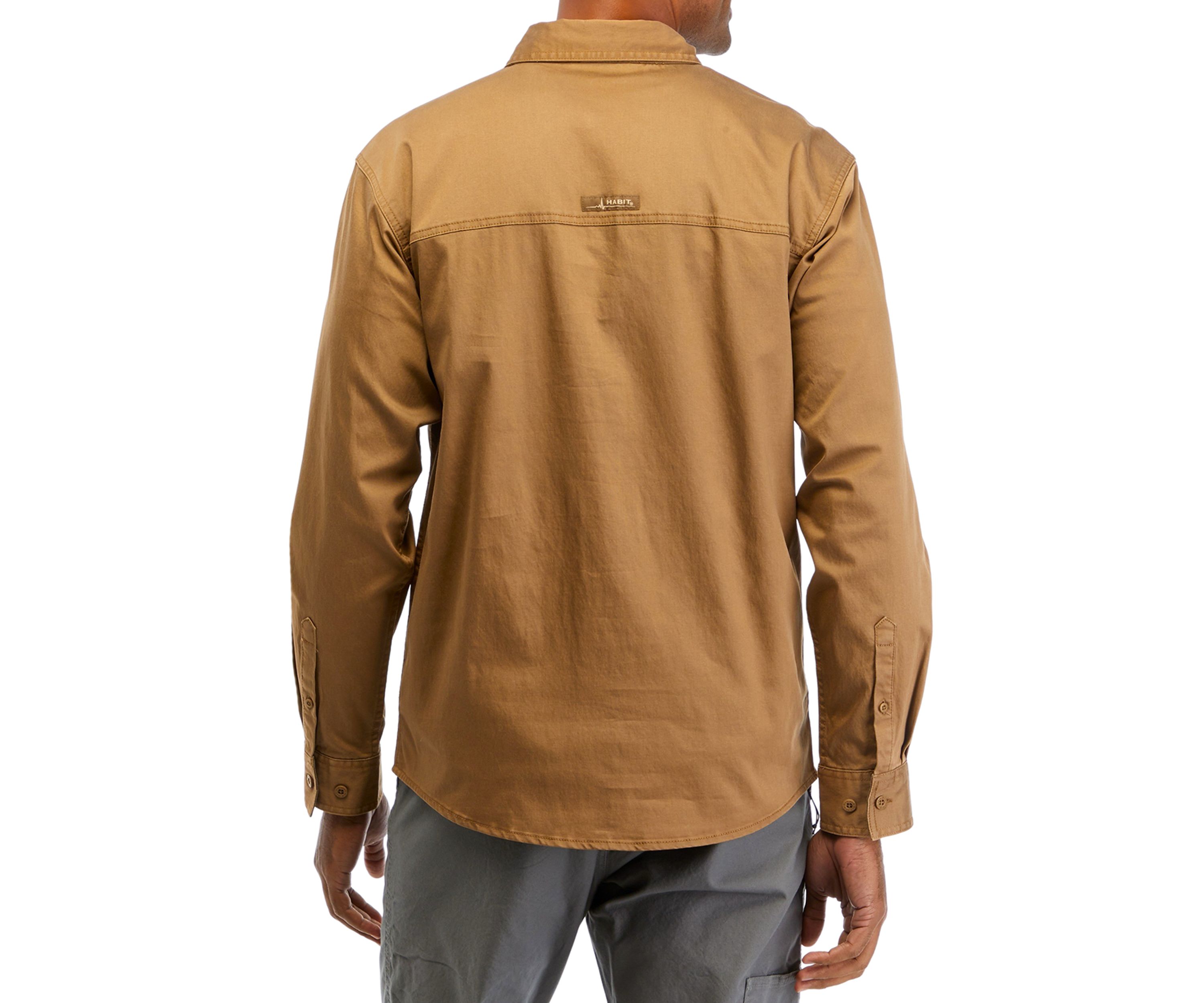 Mens Long Sleeve Garment Washed Woven Button Up Shirt