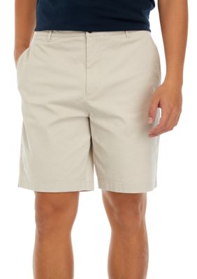 Roundtree & Yorke Big Tall Flat Front Washed 9#double; and 11#double;  Inseam Chino Shorts