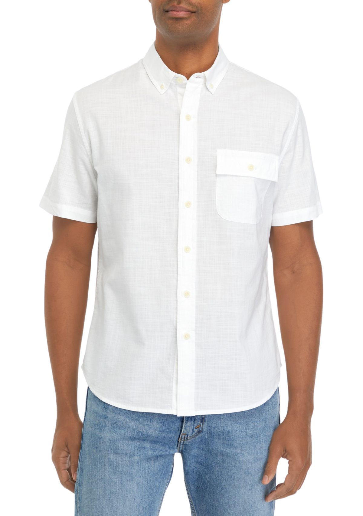 Short Sleeve Flap Pocket Woven Shirt