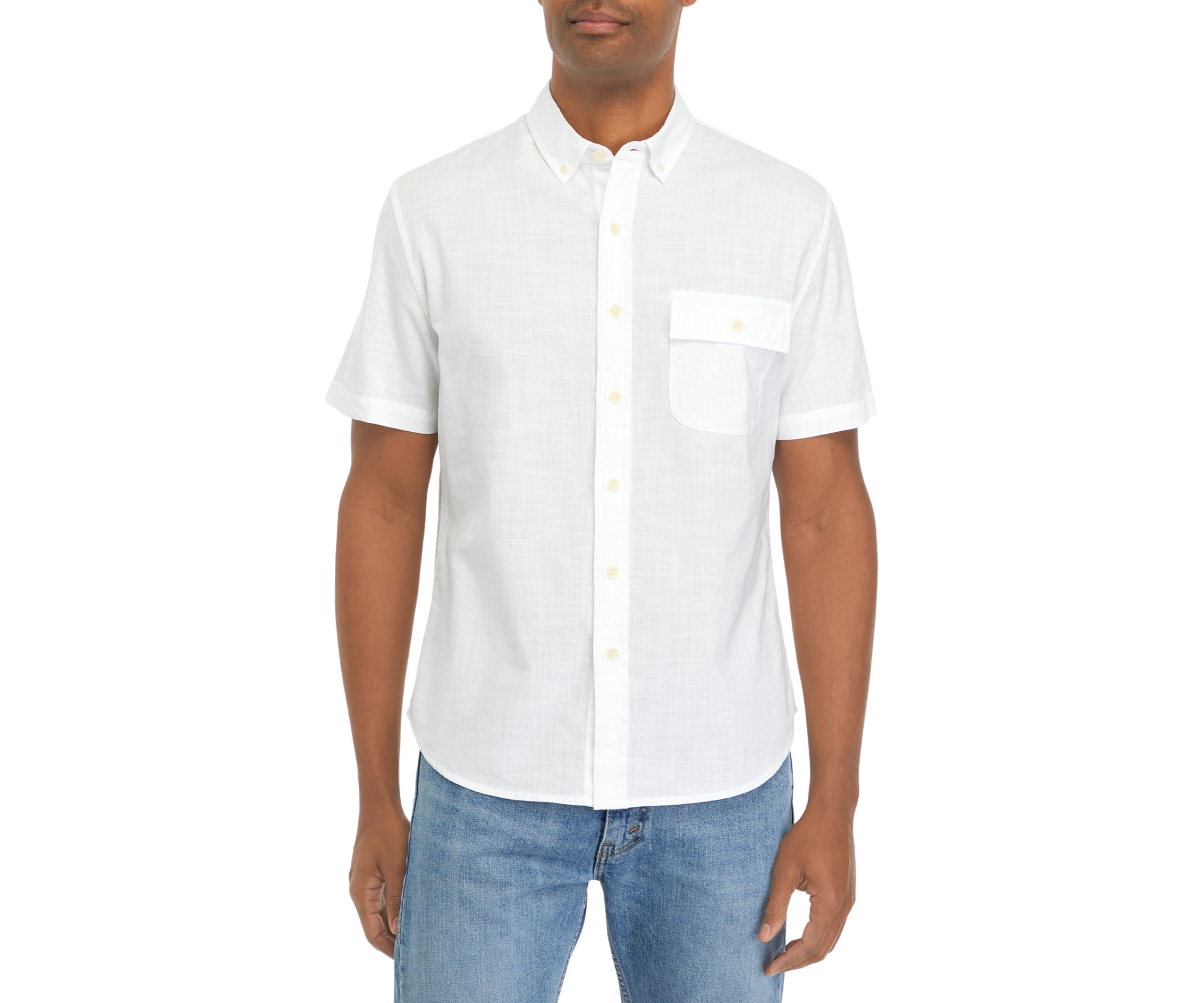 Short Sleeve Flap Pocket Woven Shirt