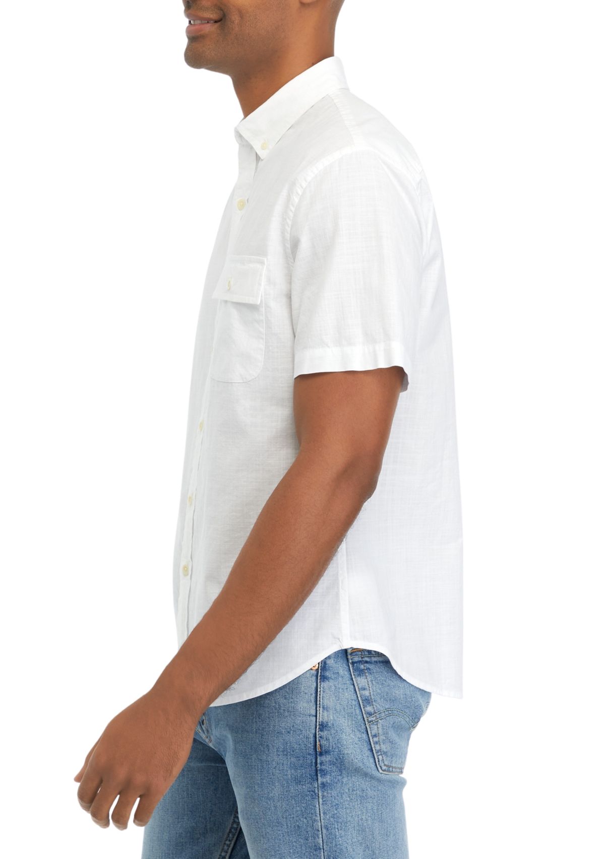 Short Sleeve Flap Pocket Woven Shirt