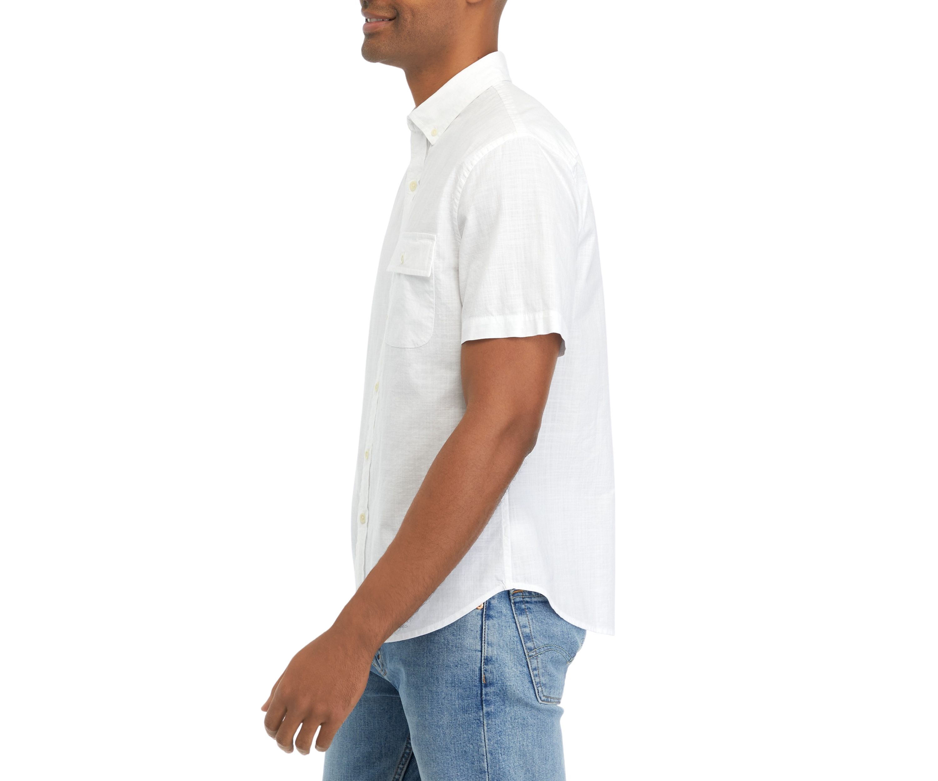 Short Sleeve Flap Pocket Woven Shirt