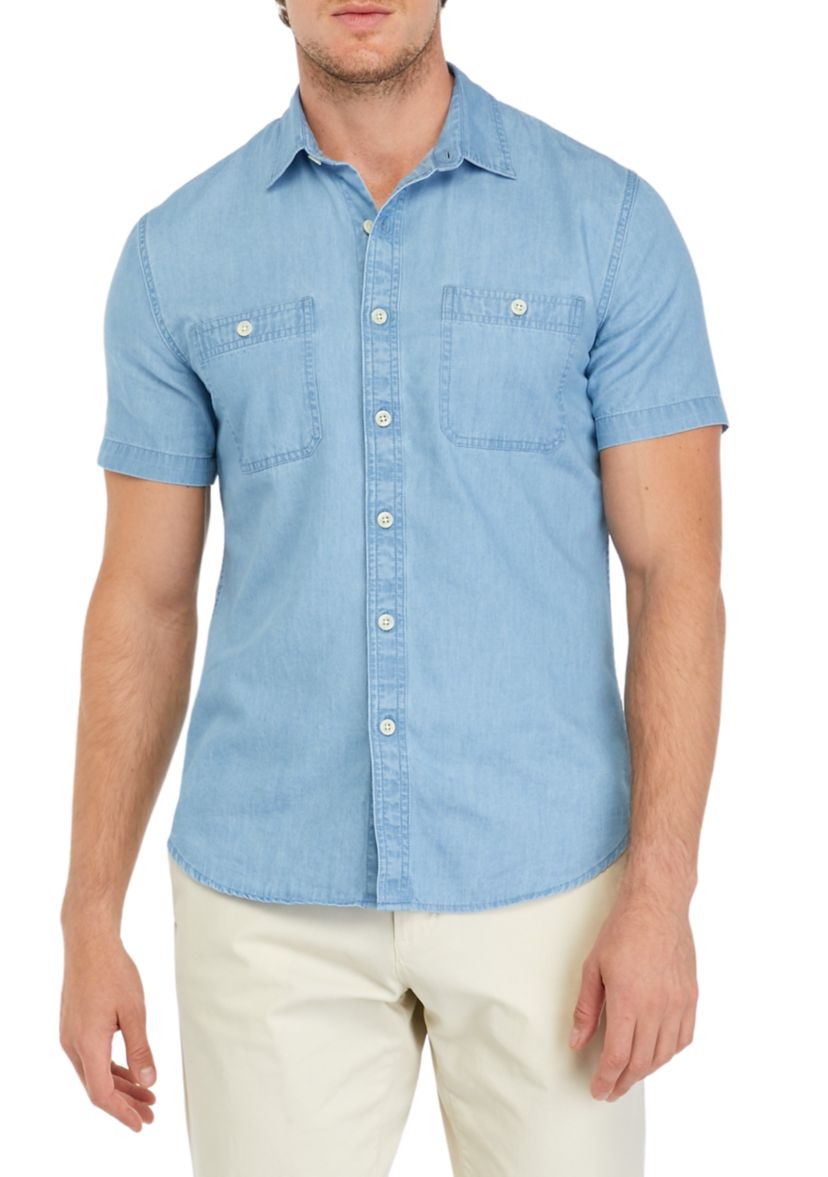 Short Sleeve 2 Pocket Chambray Shirt
