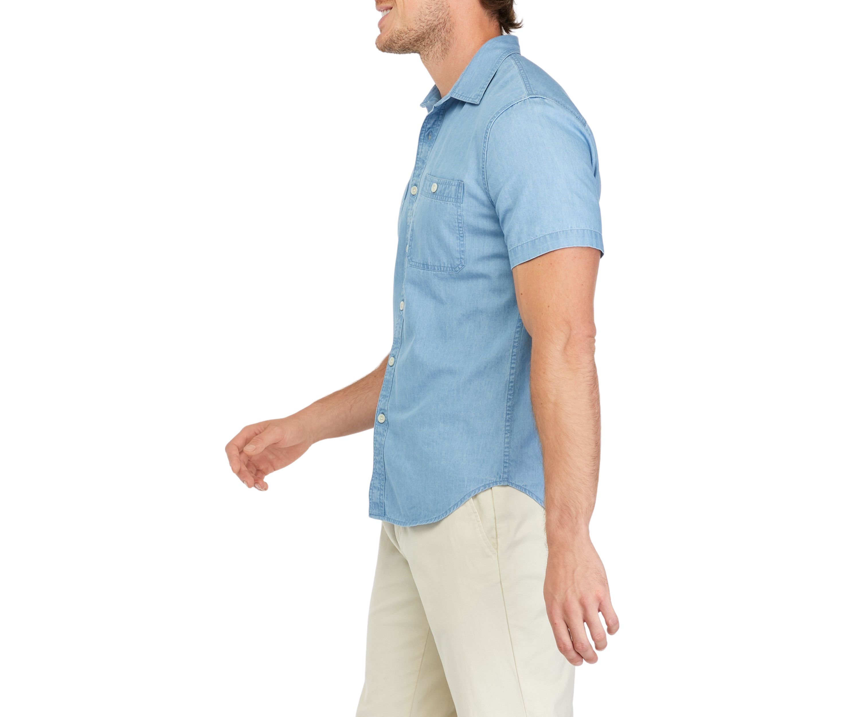 Short Sleeve 2 Pocket Chambray Shirt