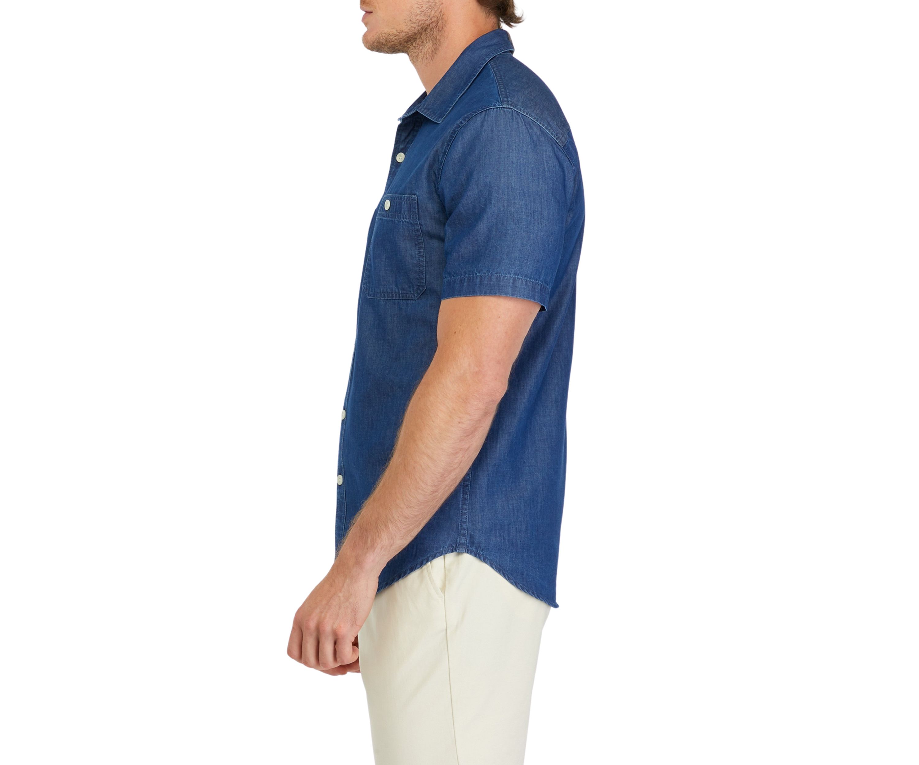 Short Sleeve 2 Pocket Chambray Shirt