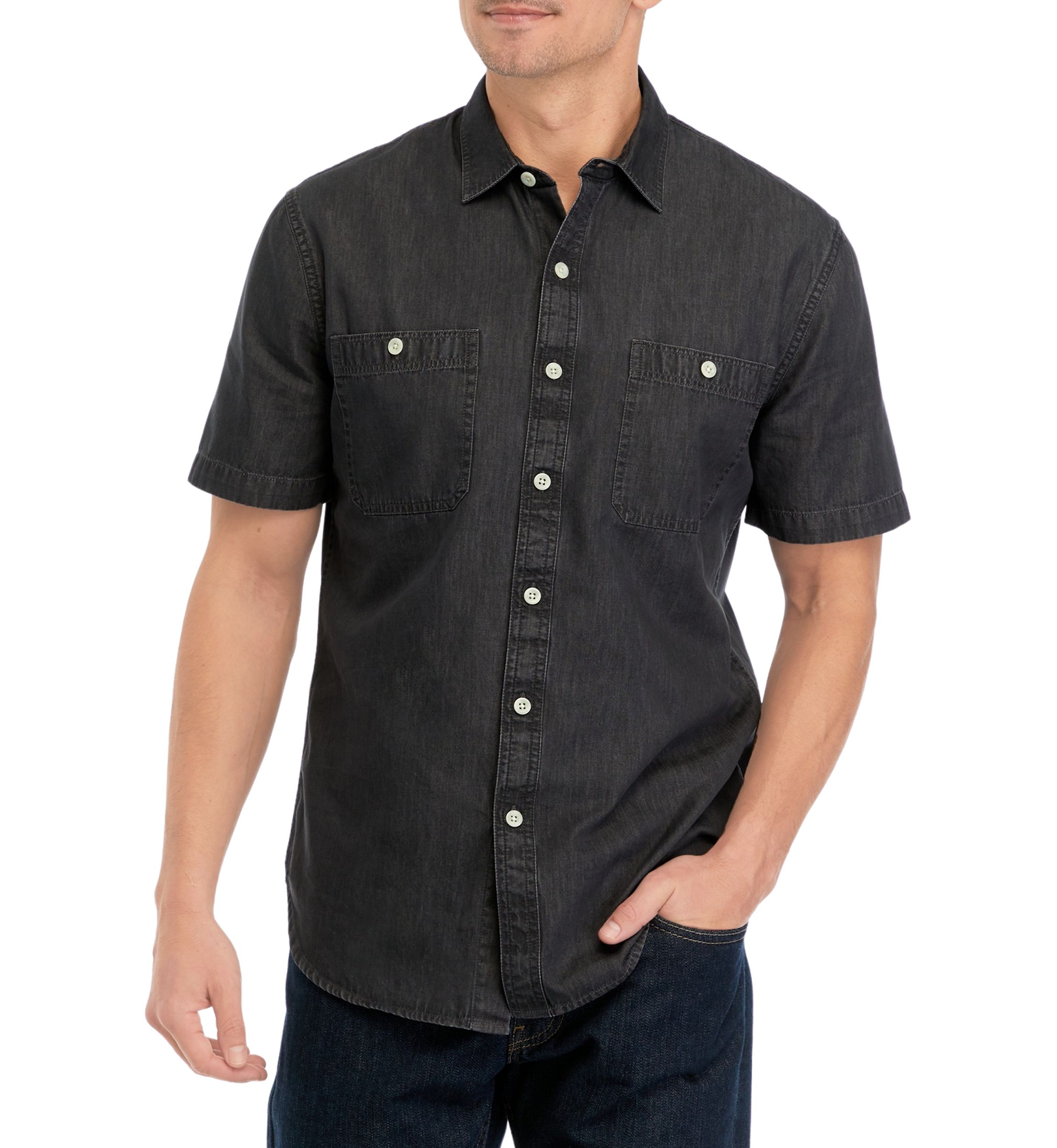 Short Sleeve 2 Pocket Chambray Shirt