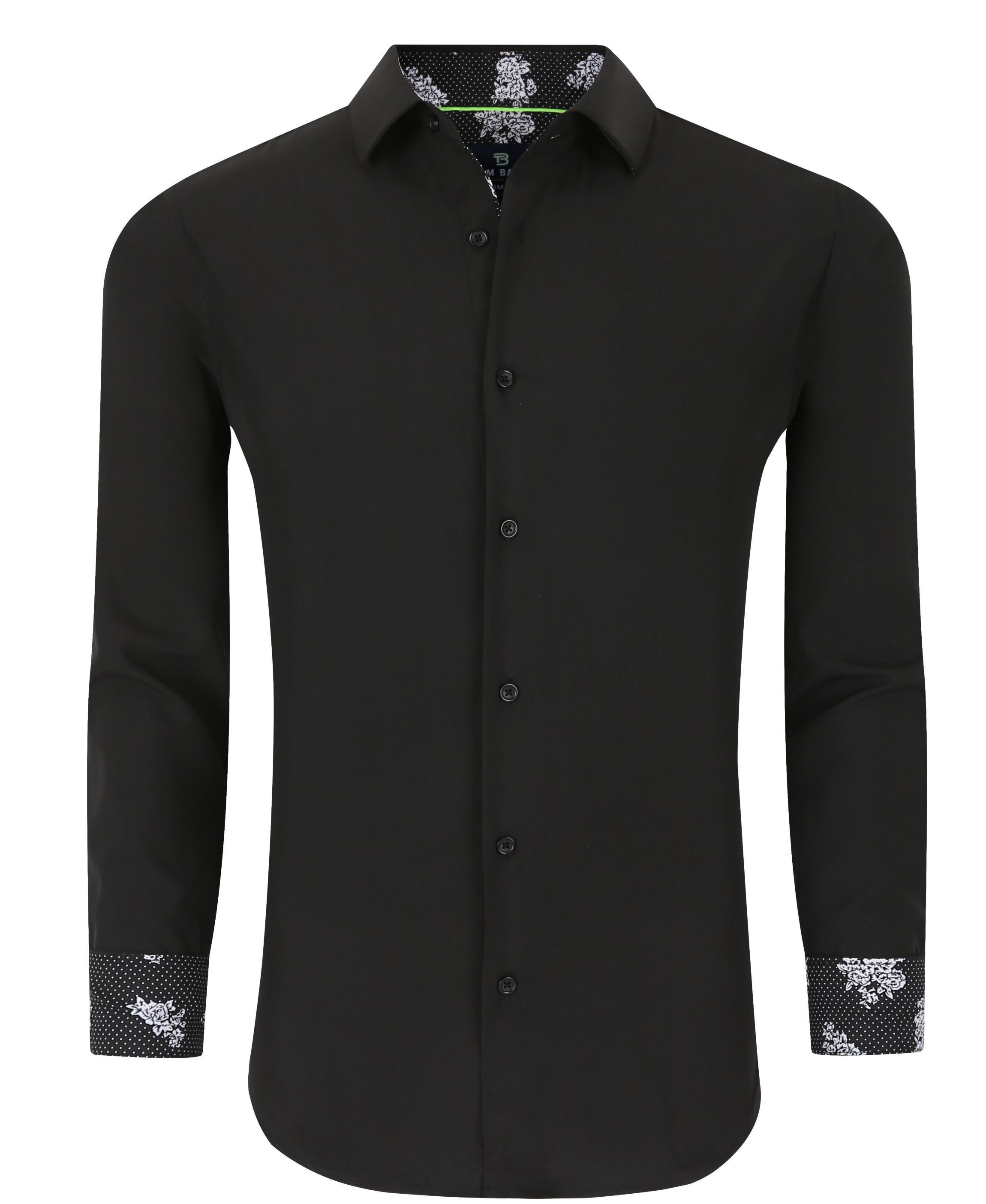 Tom Baine Slim Fit Performance Long Sleeve Geometric Button Down