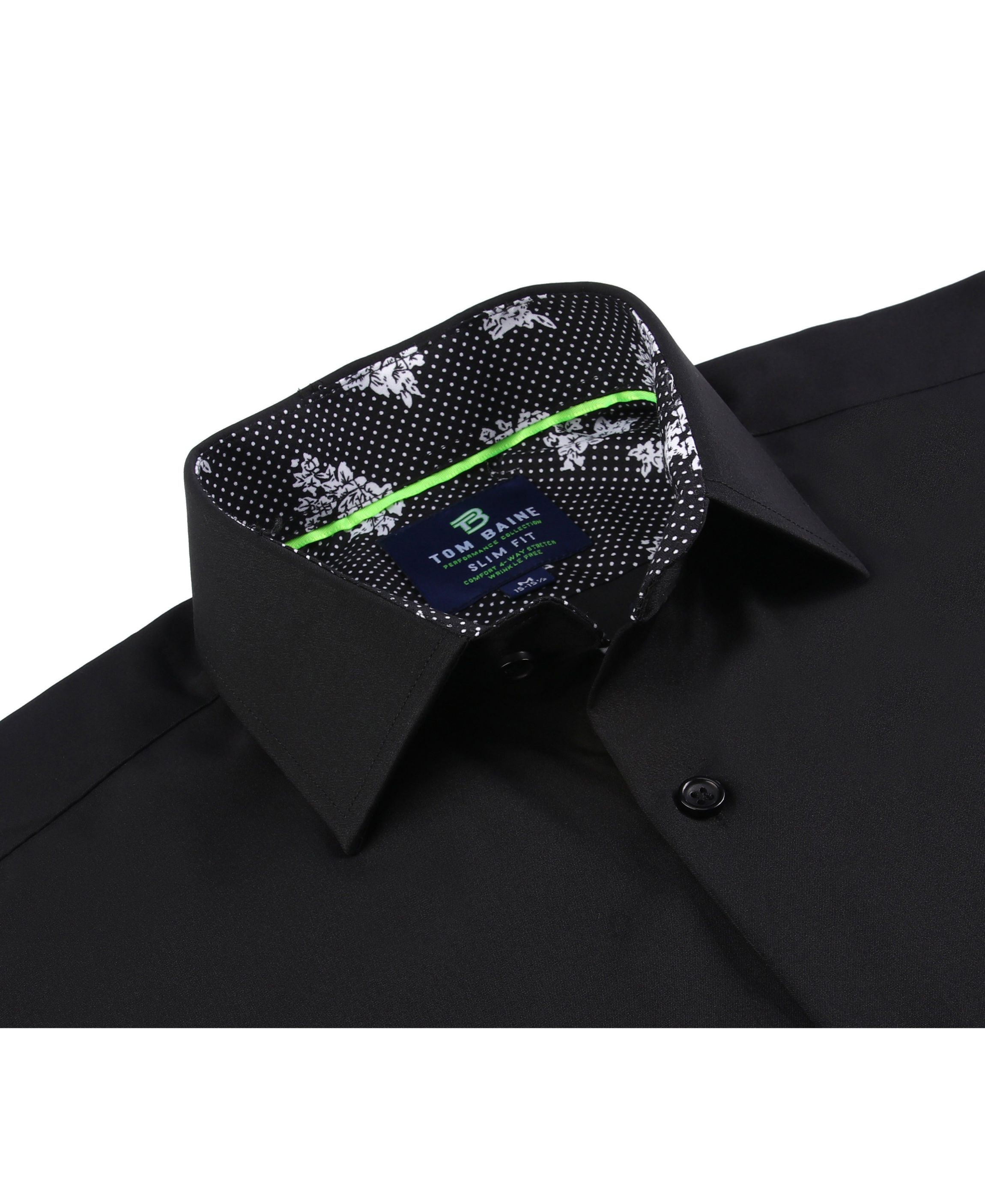 Tom Baine Slim Fit Performance Long Sleeve Geometric Button Down