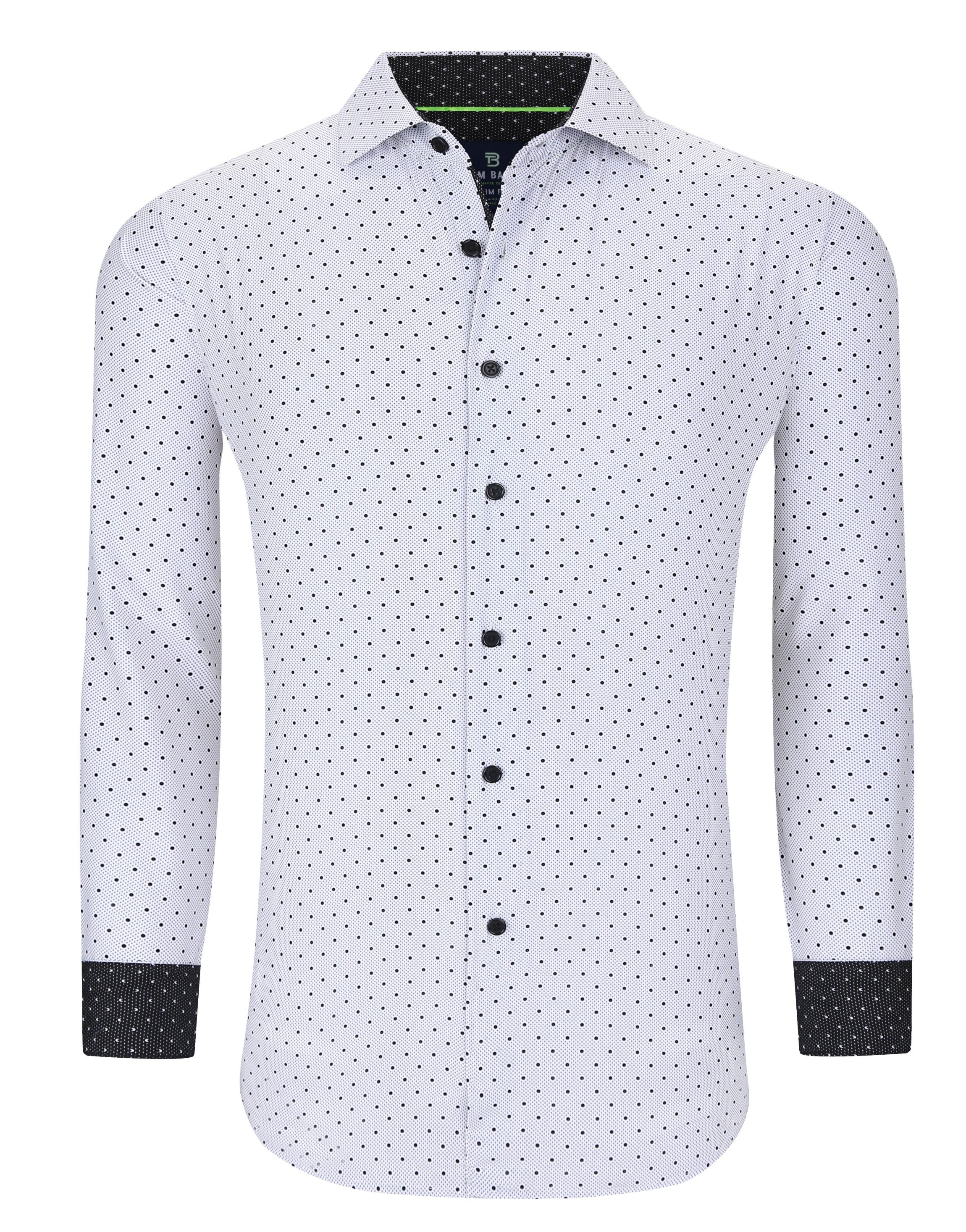Tom Baine Slim Fit Performance Long Sleeve Geometric Button Down