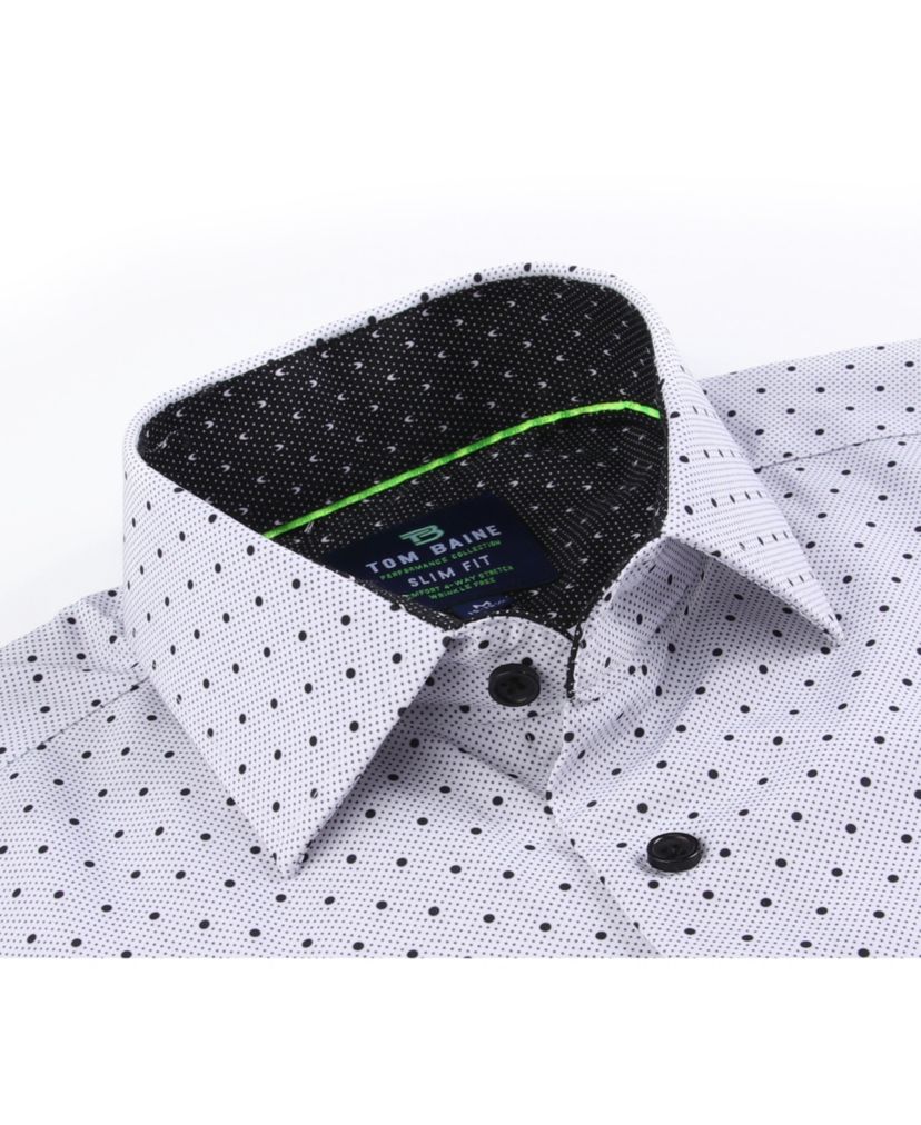 Tom Baine Slim Fit Performance Long Sleeve Geometric Button Down