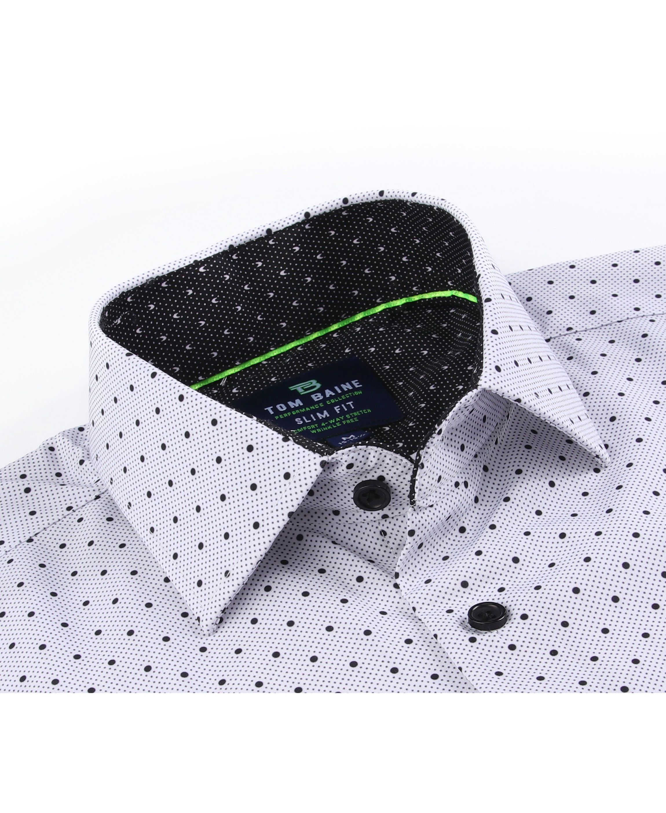 Tom Baine Slim Fit Performance Long Sleeve Geometric Button Down