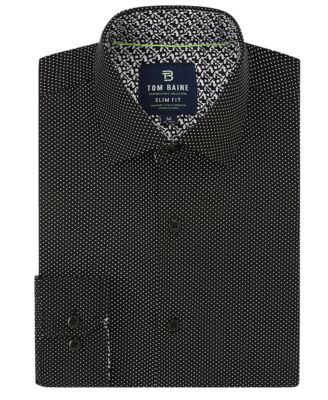 Tom Baine Slim Fit Performance Long Sleeve Geometric Button Down