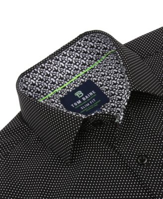 Tom Baine Slim Fit Performance Long Sleeve Geometric Button Down