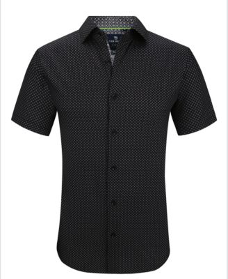 Tom Baine Slim Fit Short Sleeve Performance Stretch Button Down