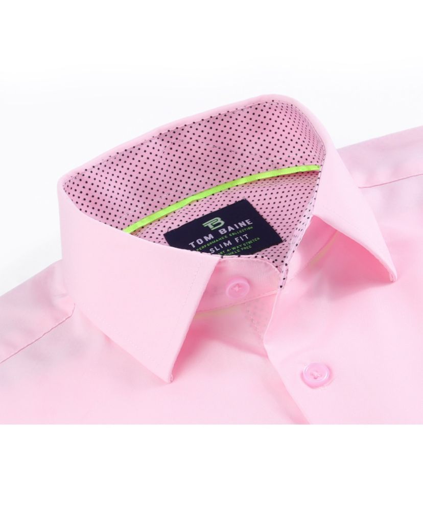 Tom Baine Slim Fit Performance Long Sleeve Solid Button Down