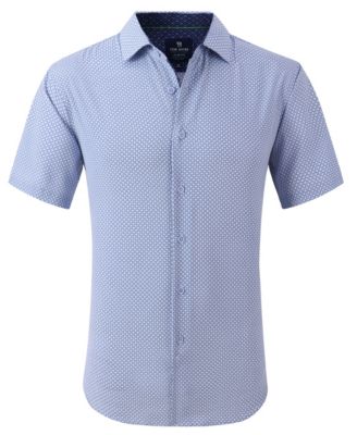 Tom Baine Slim Fit Performance Short Sleeve Geometric Button Down