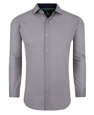 Tom Baine Slim Fit Performance Long Sleeve Mini Plaid Button Down