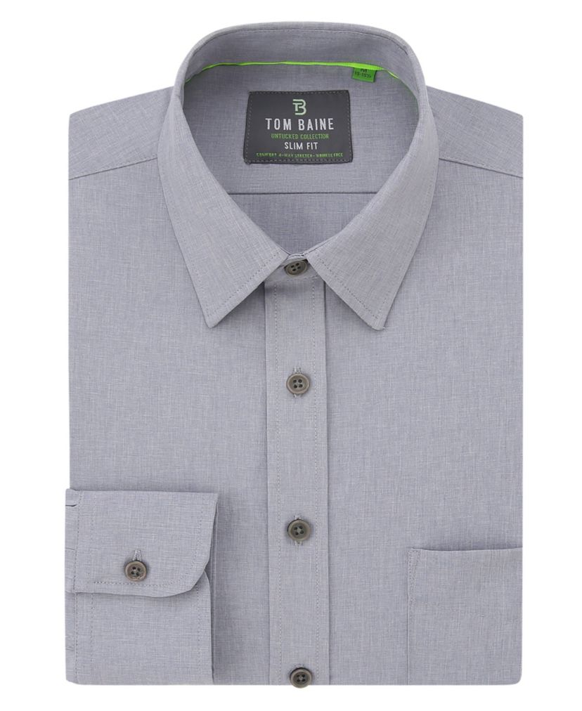 Tom Baine Slim Fit Performance Long Sleeve Soild Button Down