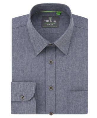 Tom Baine Slim Fit Performance Long Sleeve Soild Button Down