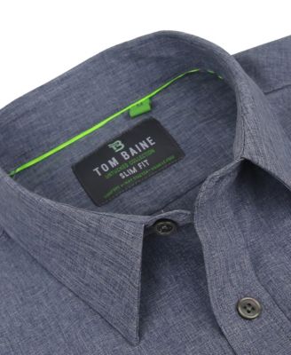 Tom Baine Slim Fit Performance Long Sleeve Soild Button Down