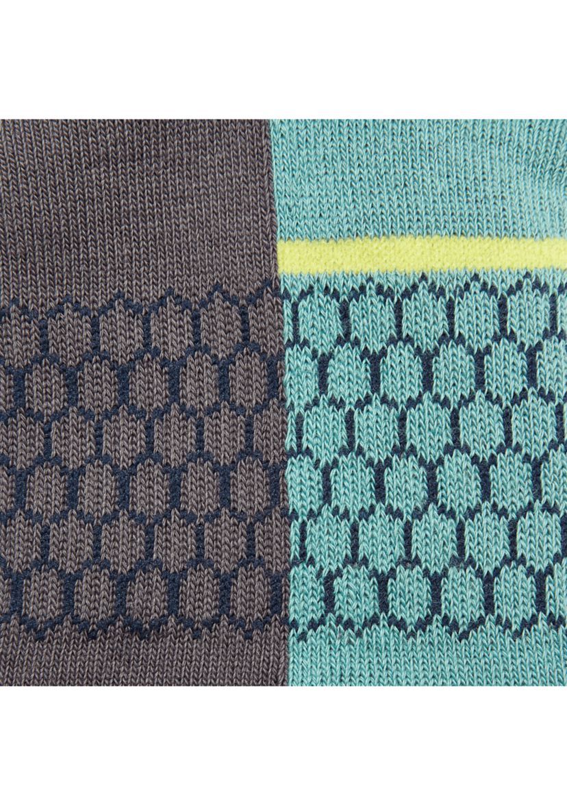 Half Stripe Color Blocked Ankle Socks