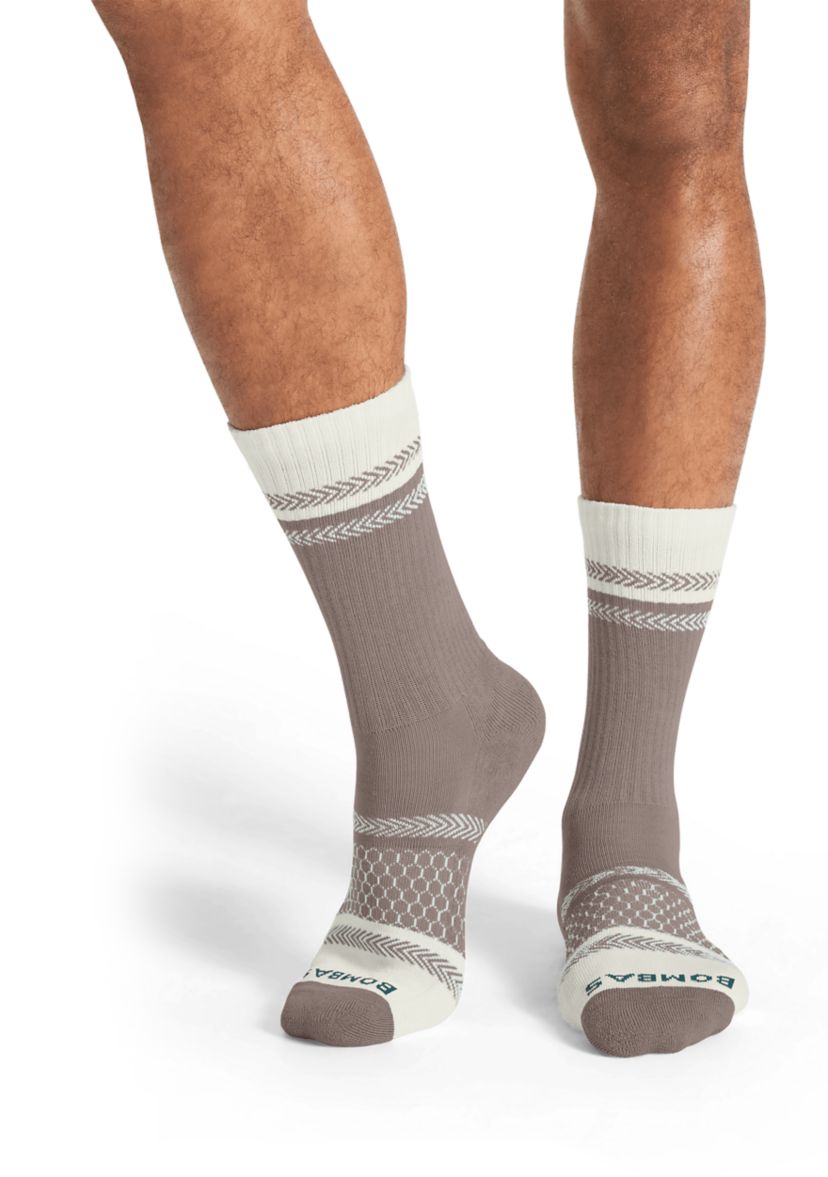 Chevron Vintage Stripes Calf Socks
