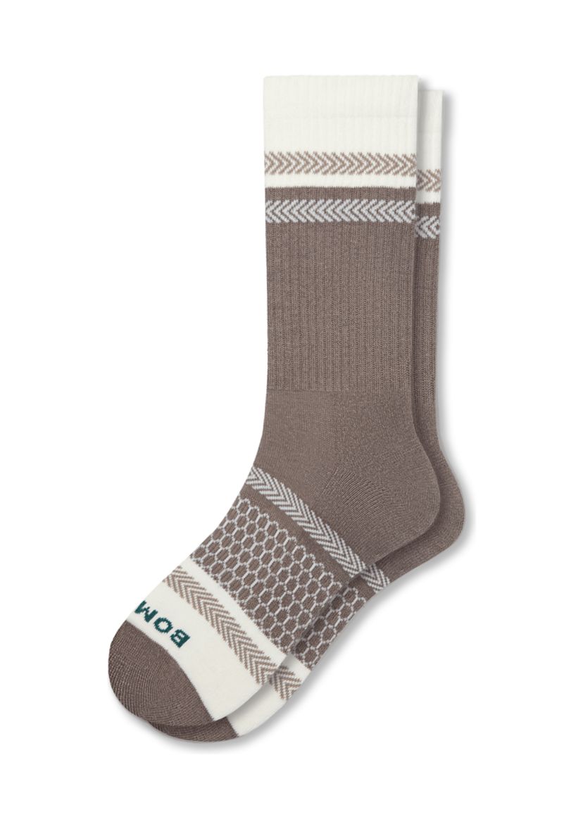 Chevron Vintage Stripes Calf Socks