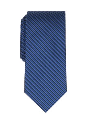 Perry Ellis Men's Fenwick Striped Tie, Navy Blue