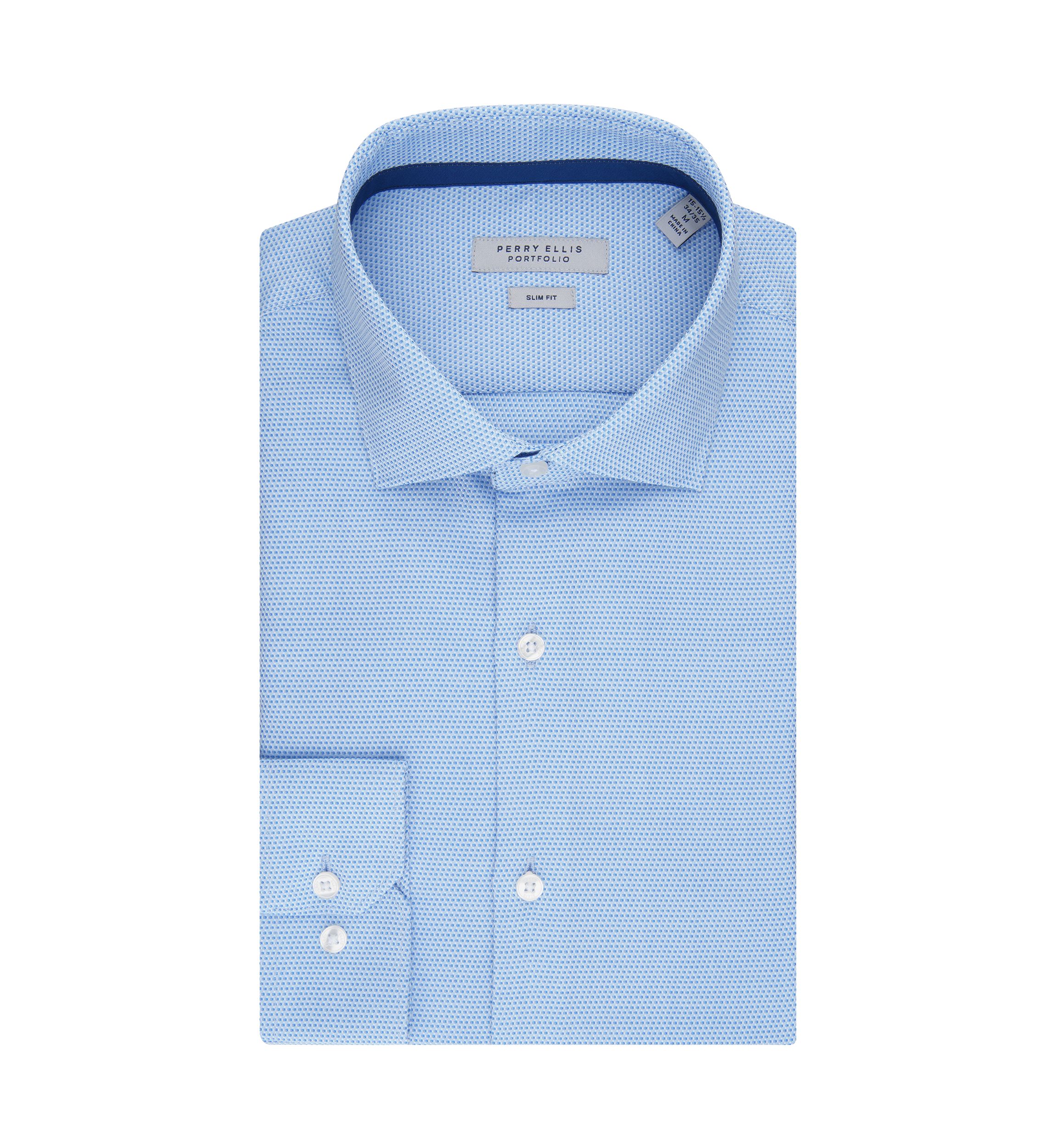 Mens Textured Trim Collar Button Down Shirt