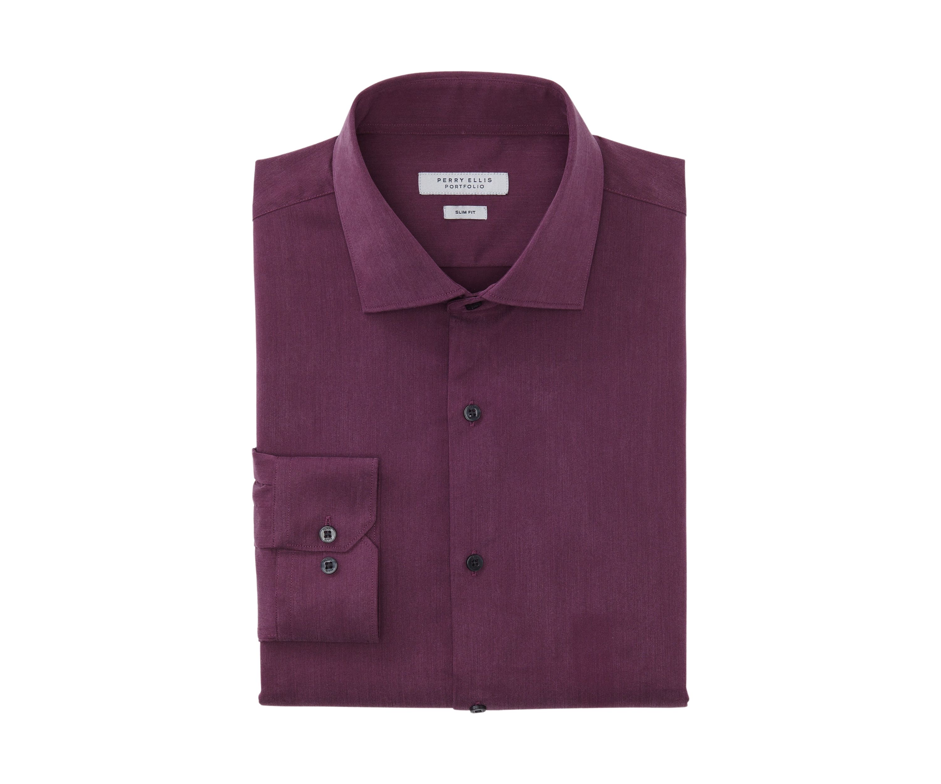 Melange Solid Dress Shirt 