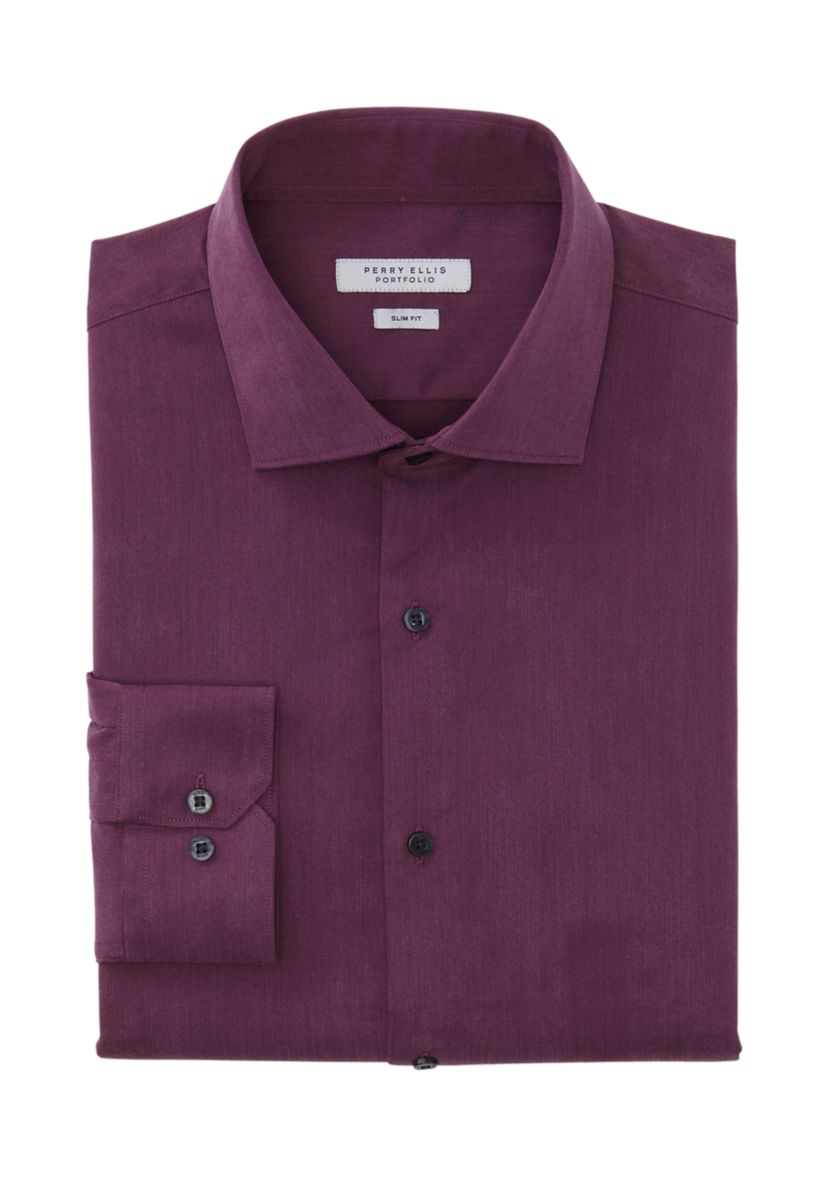 Melange Solid Dress Shirt 