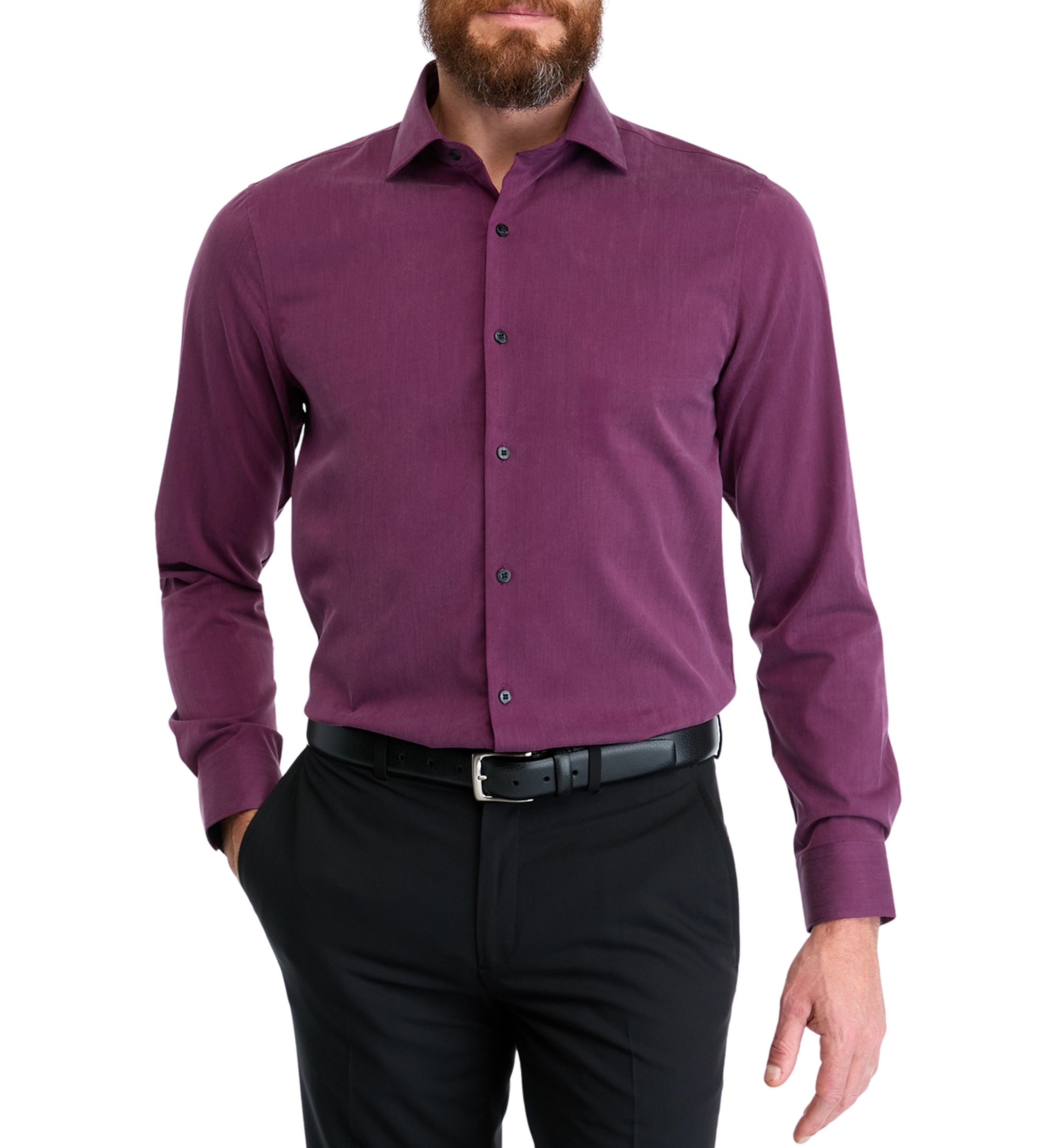 Melange Solid Dress Shirt 