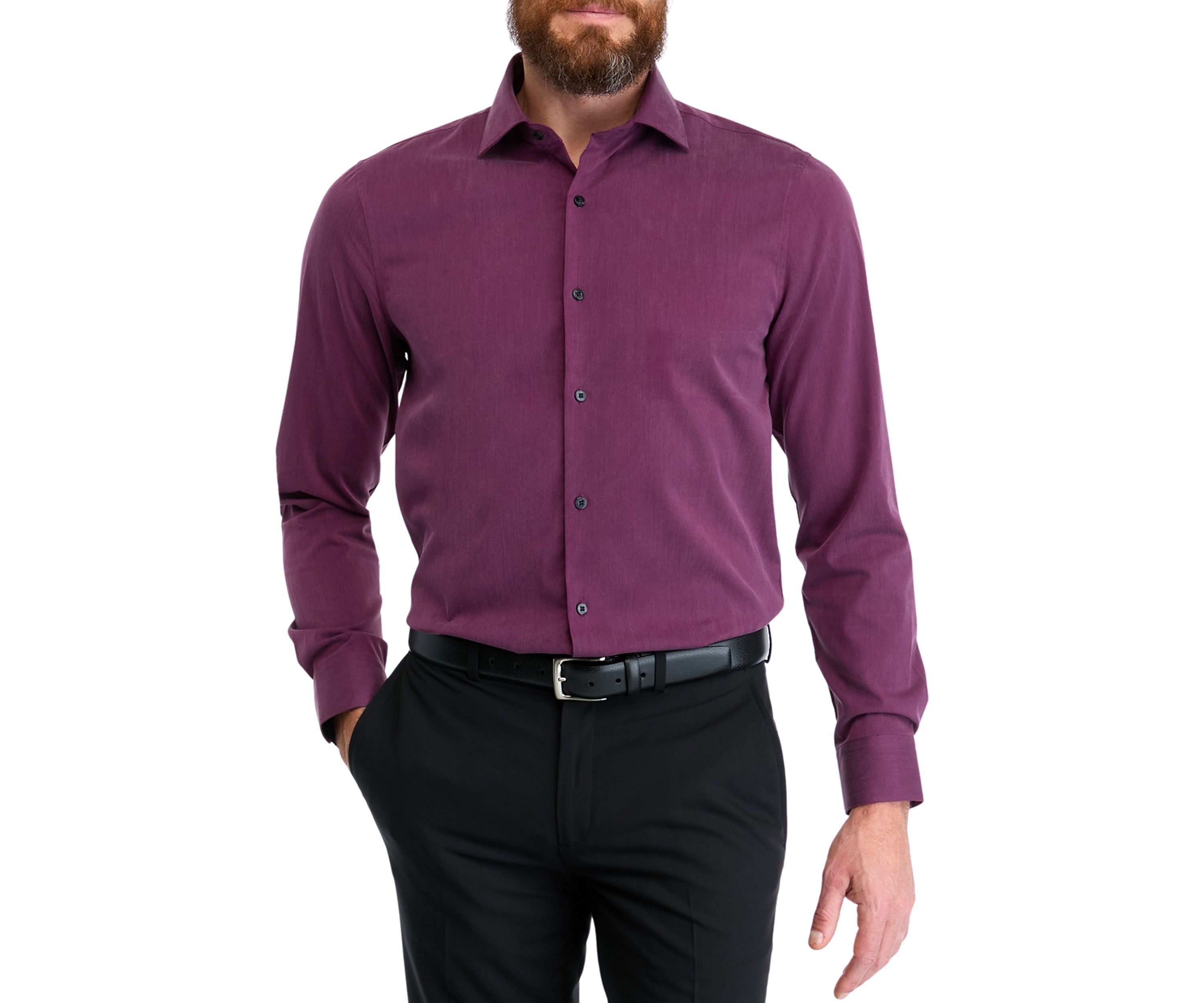 Melange Solid Dress Shirt 