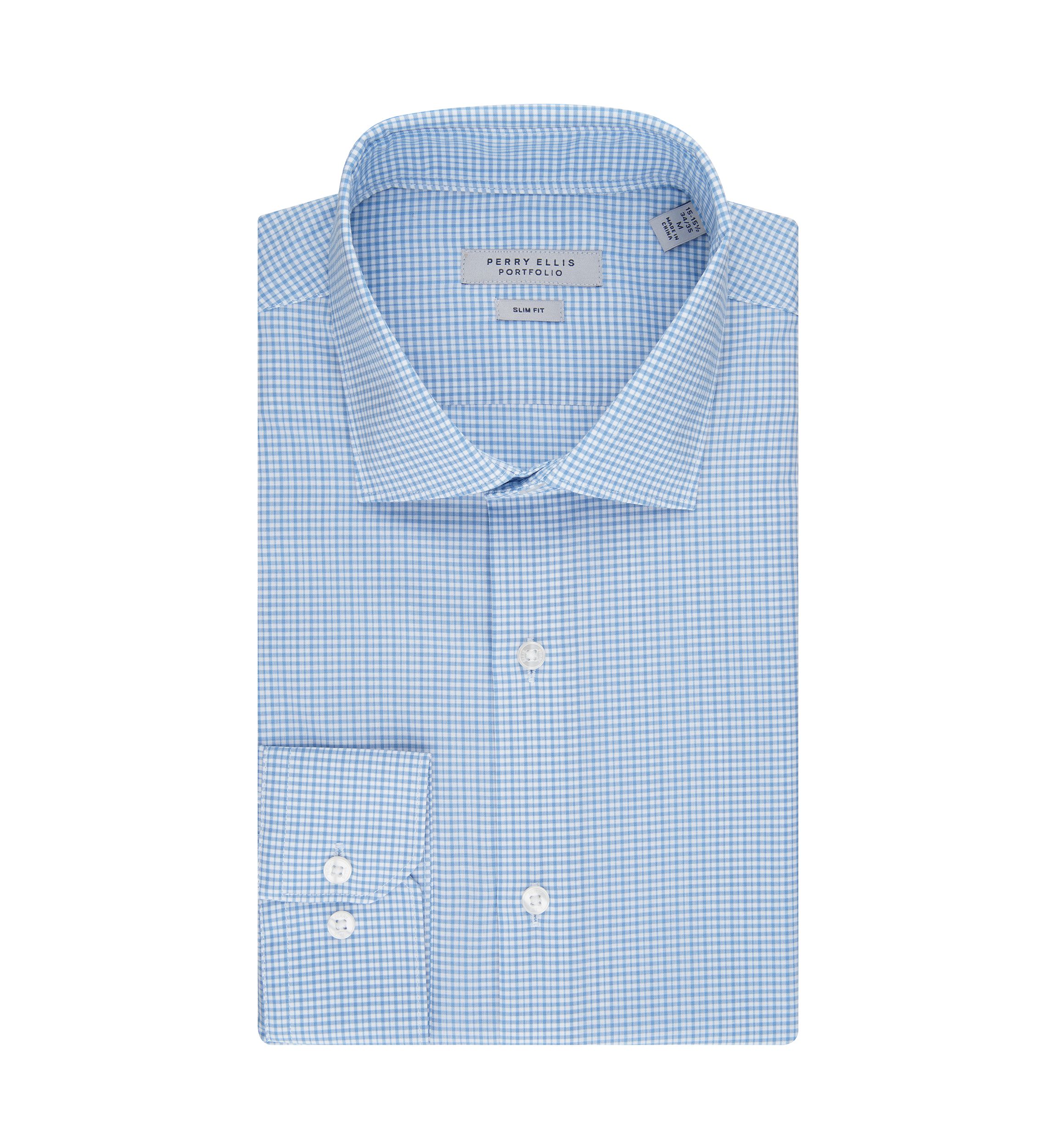 Mens Blue Check Printed Button Down Shirt