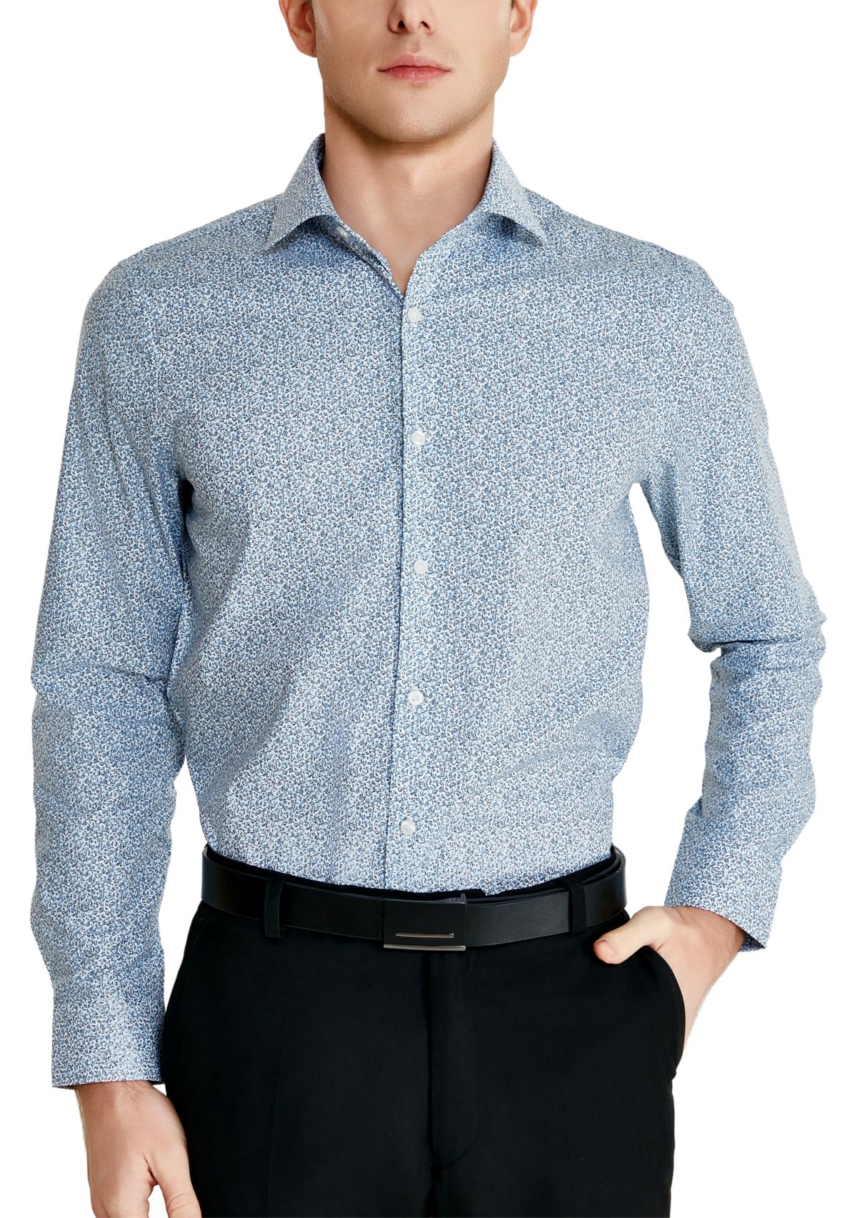 Mens Floral Printed Button Down Shirt